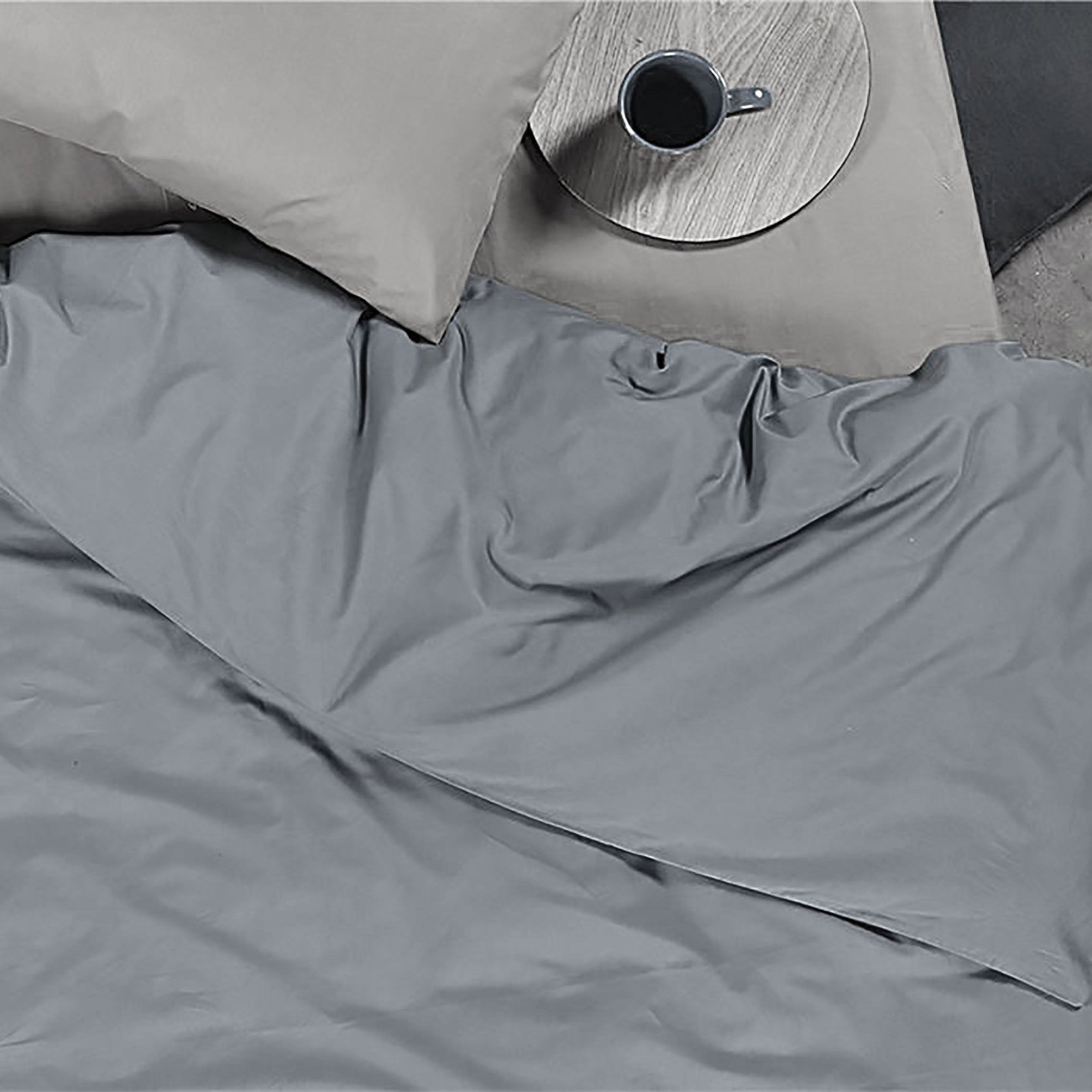 NEF-NEF HOMEWARE NEF-NEF παπλωματοθήκη μονή μονόχρωμη "Basic-22" 160 x 240 cm - 029297 Γκρι