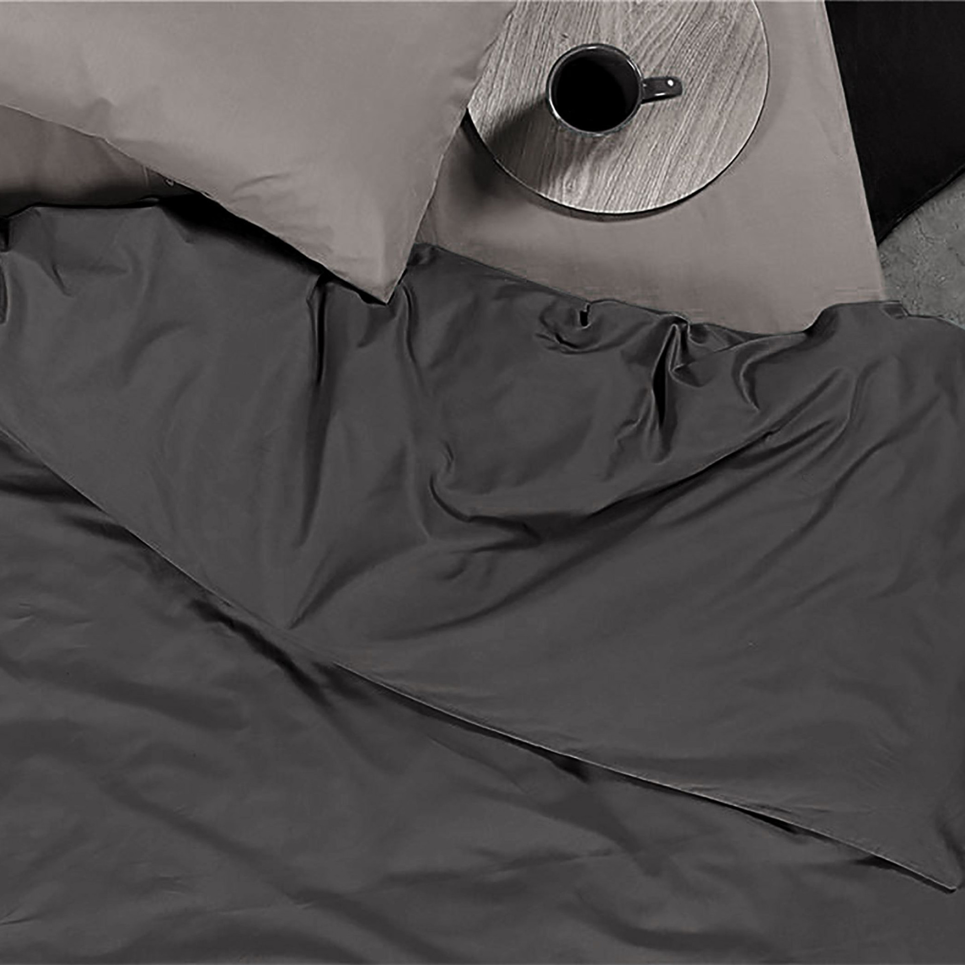 NEF-NEF HOMEWARE NEF-NEF παπλωματοθήκη μονή μονόχρωμη "Basic-22" 160 x 240 cm - 029297 Ανθρακί