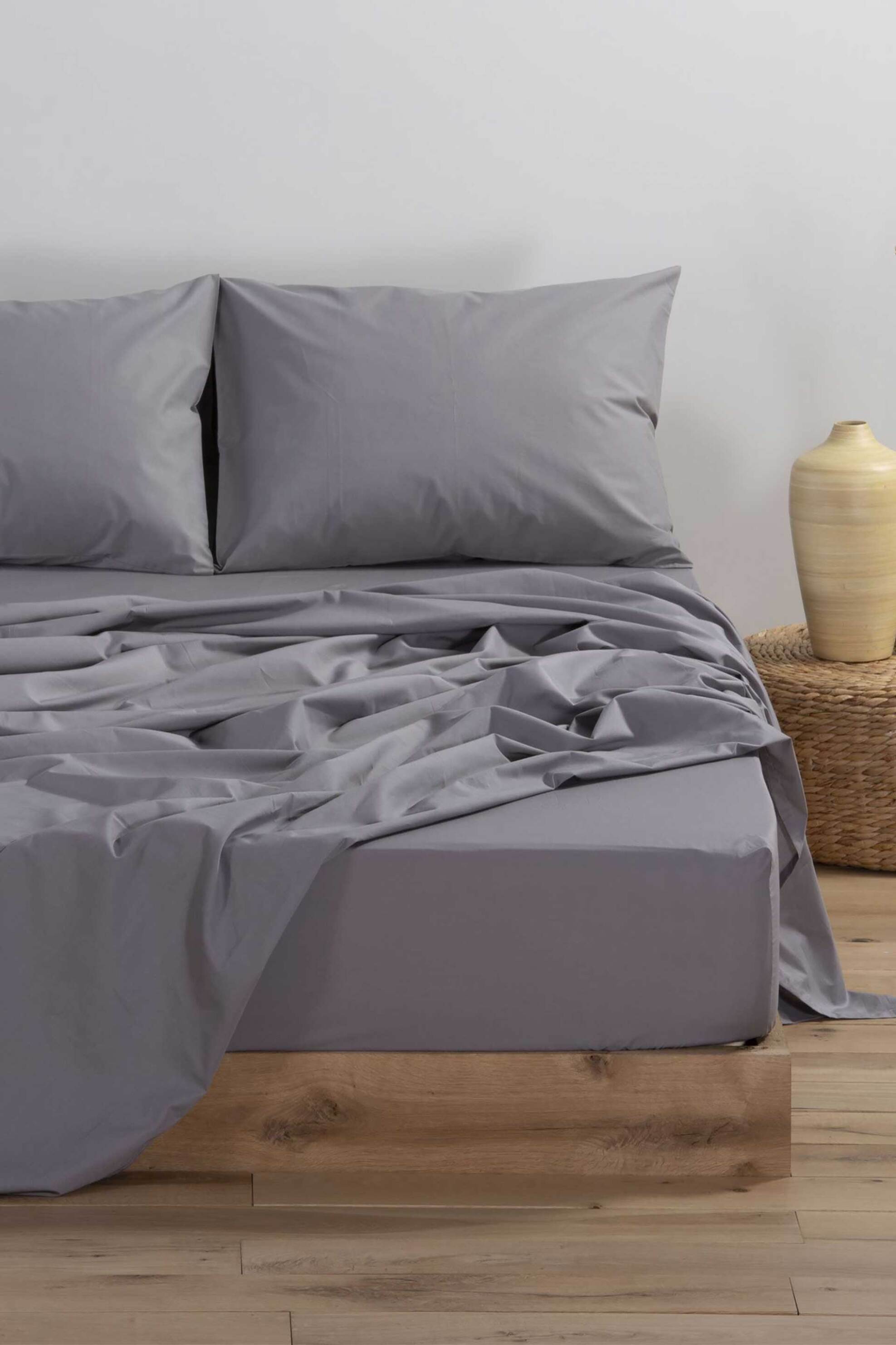 NEF-NEF σεντόνι διπλό με λάστιχο "Basic" 140 x 200 + 30 cm - 033508 Γκρι