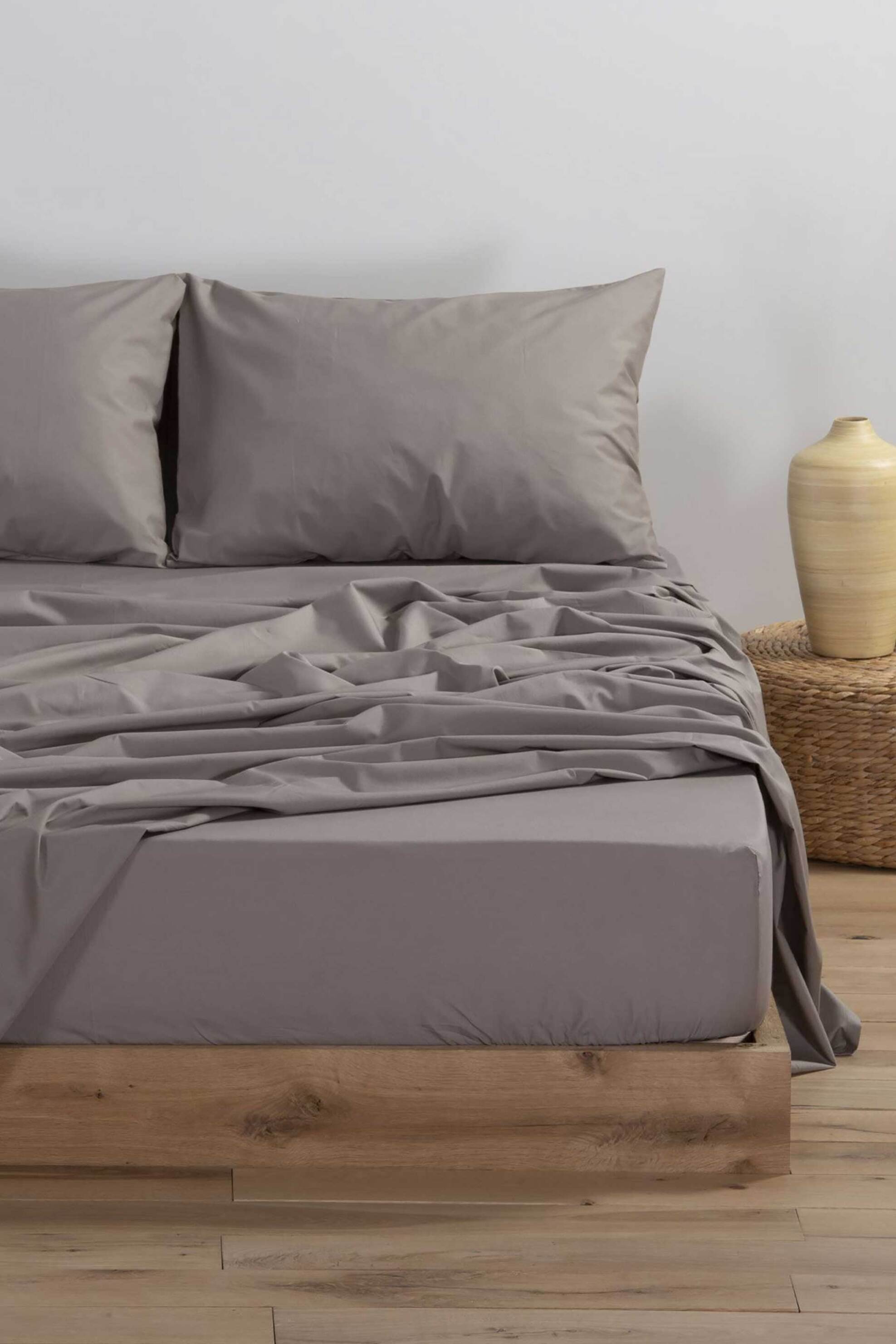 NEF-NEF σεντόνι διπλό με λάστιχο "Basic" 140 x 200 + 30 cm - 033508 Καφέ