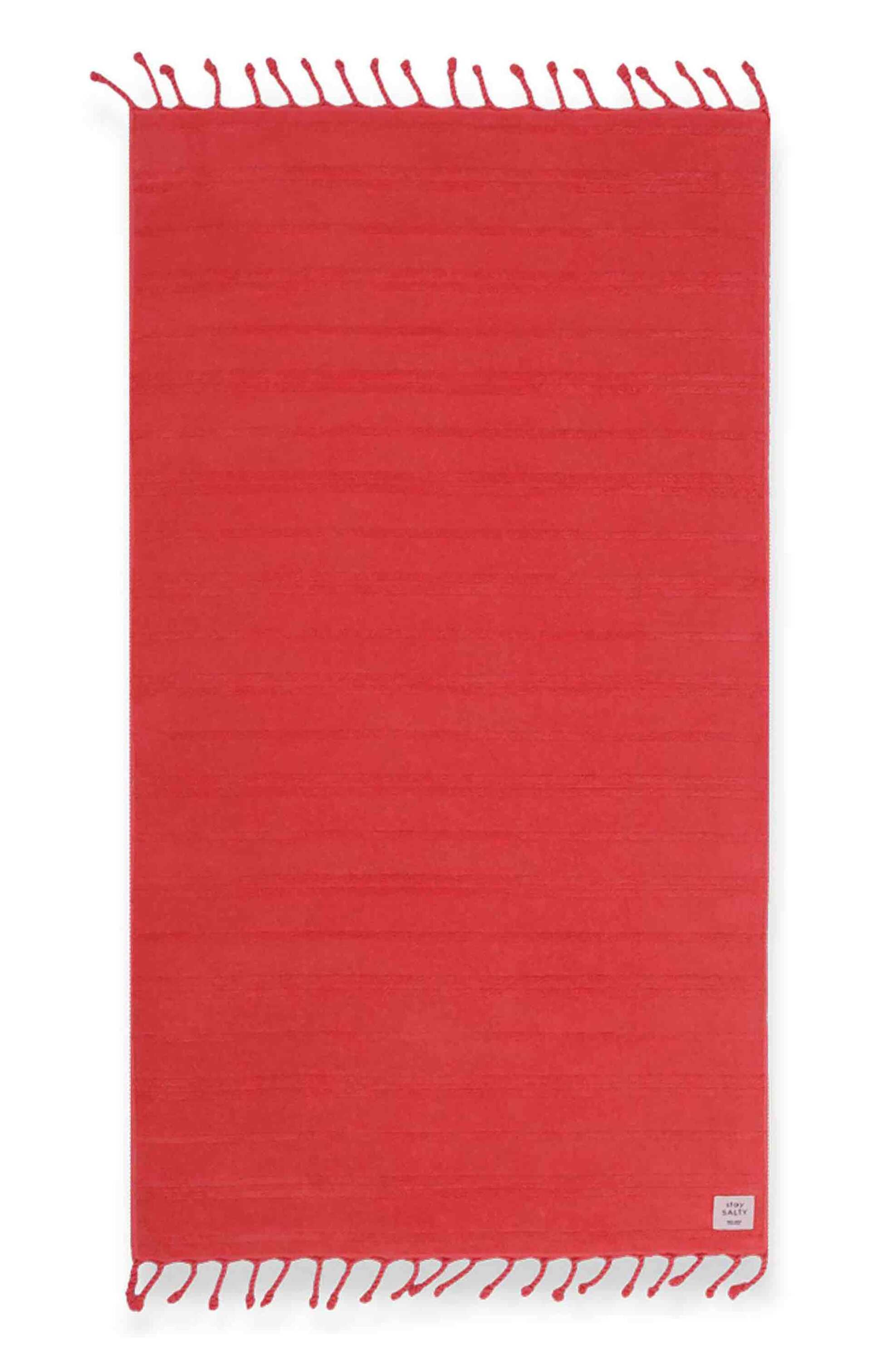 NEF-NEF HOMEWARE NEF-NEF γυναικεία πετσέτα θαλάσσης μονόχρωμη με ανάγλυφο σχέδιο και κρόσσια 80 x 160 cm "Expression 23" - 033058 Κοραλί