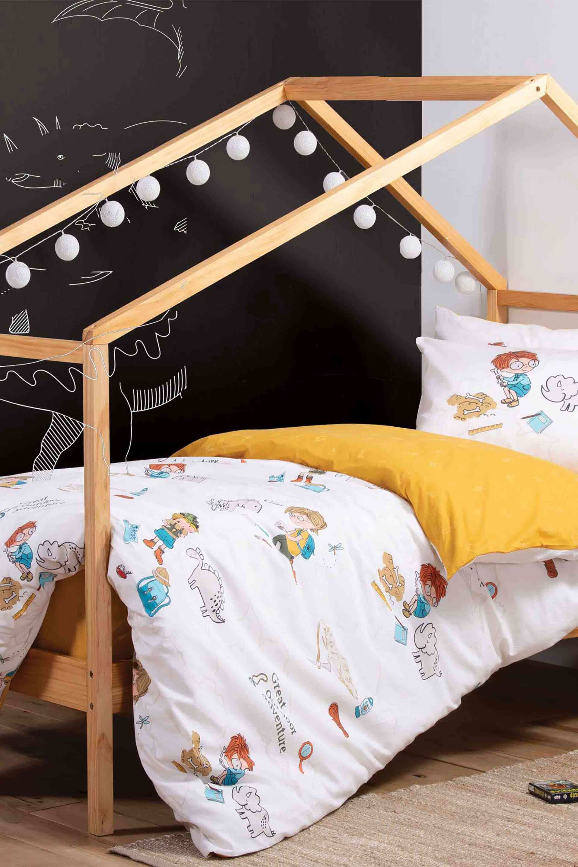 NEF-NEF HOMEWARE NEF-NEF σετ παιδική παπλωματοθήκη μονή "Wild Bones" 160 x 240 - 52 x 72 cm - 034278 Εκρού
