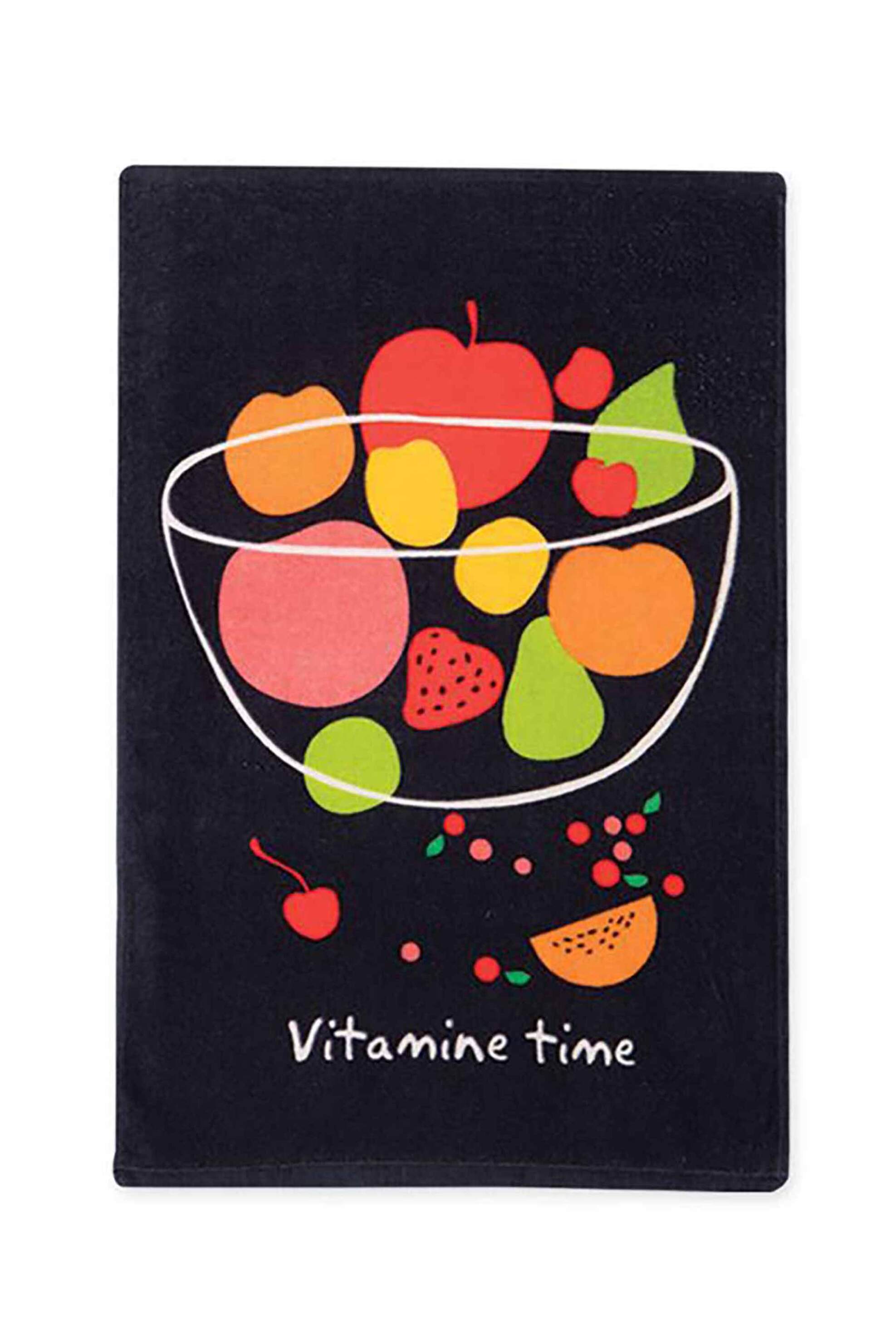 NEF-NEF πετσέτα κουζίνας βελουτέ "Vitamine Time" 40 x 60 cm - 033979 Μαύρο 2-8589020092|EE0019|.