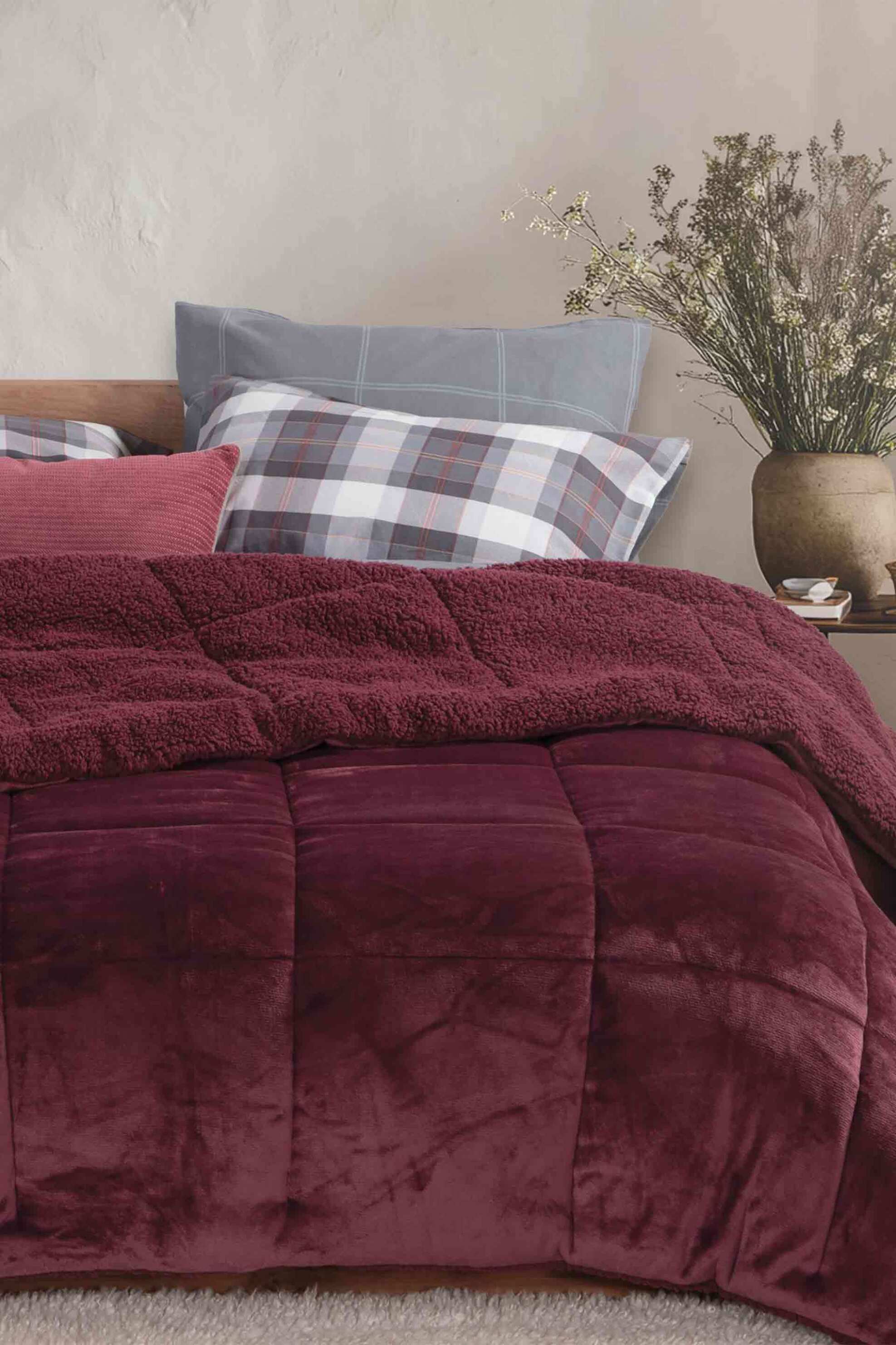 NEF-NEF HOMEWARE NEF-NEF κουβερτοπάπλωμα μονό "Singular 24" 160 x 220 cm - 036545 Μπορντό