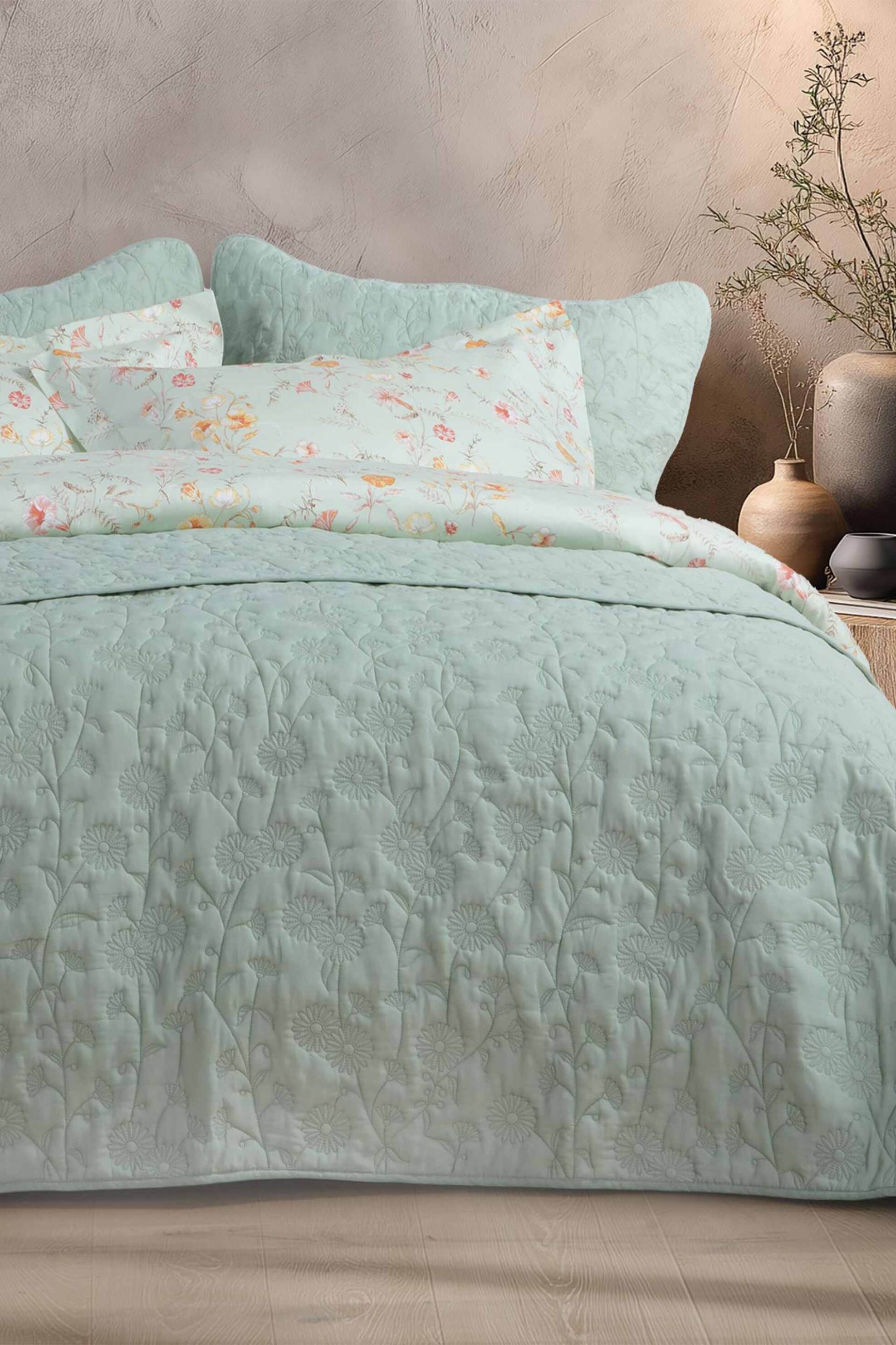 NEF-NEF κουβερλί υπέρδιπλο με ανάγλυφο σχέδιο "Zinovia" 230 x 240 cm - 037212 Πράσινο Μέντας