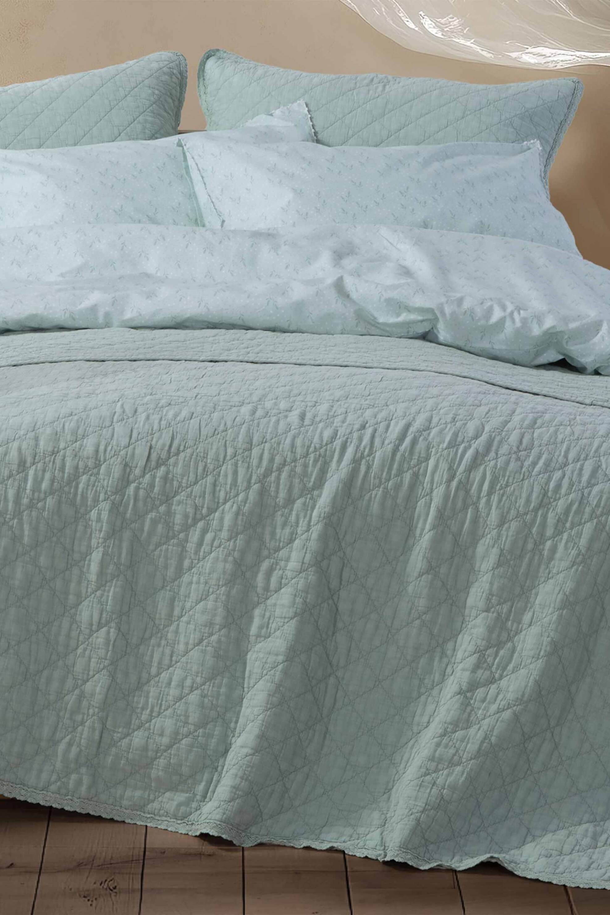 NEF-NEF κουβερλί υπέρδιπλο καπιτονέ "Brunno" 230 x 240 cm - 037344 Πράσινο Μέντας