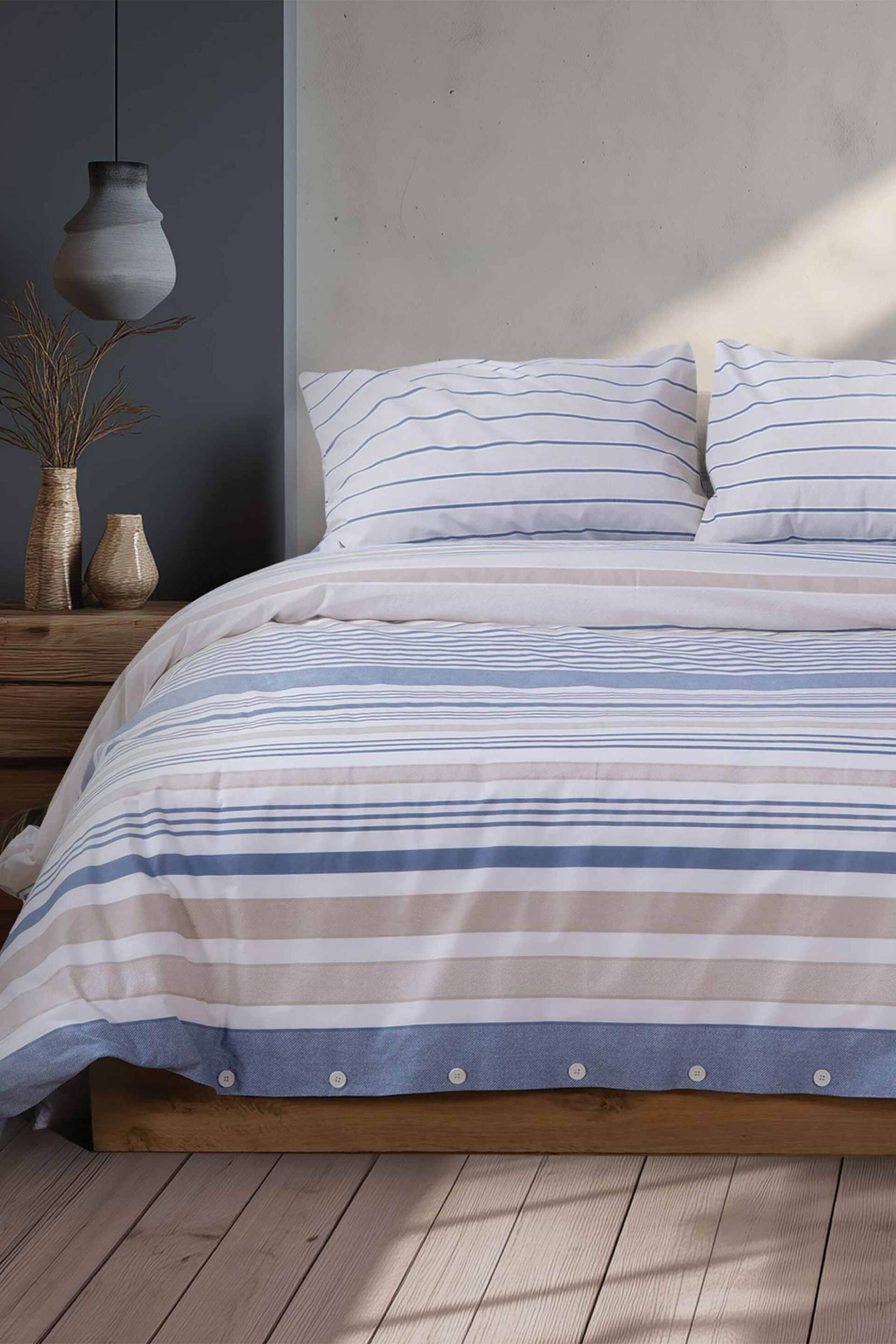 NEF-NEF σετ παπλωματοθήκη υπέρδιπλη με μαξιλαροθήκες "Nautica Nau Ocean" (3 τεμάχια) - 037638 Μπλε