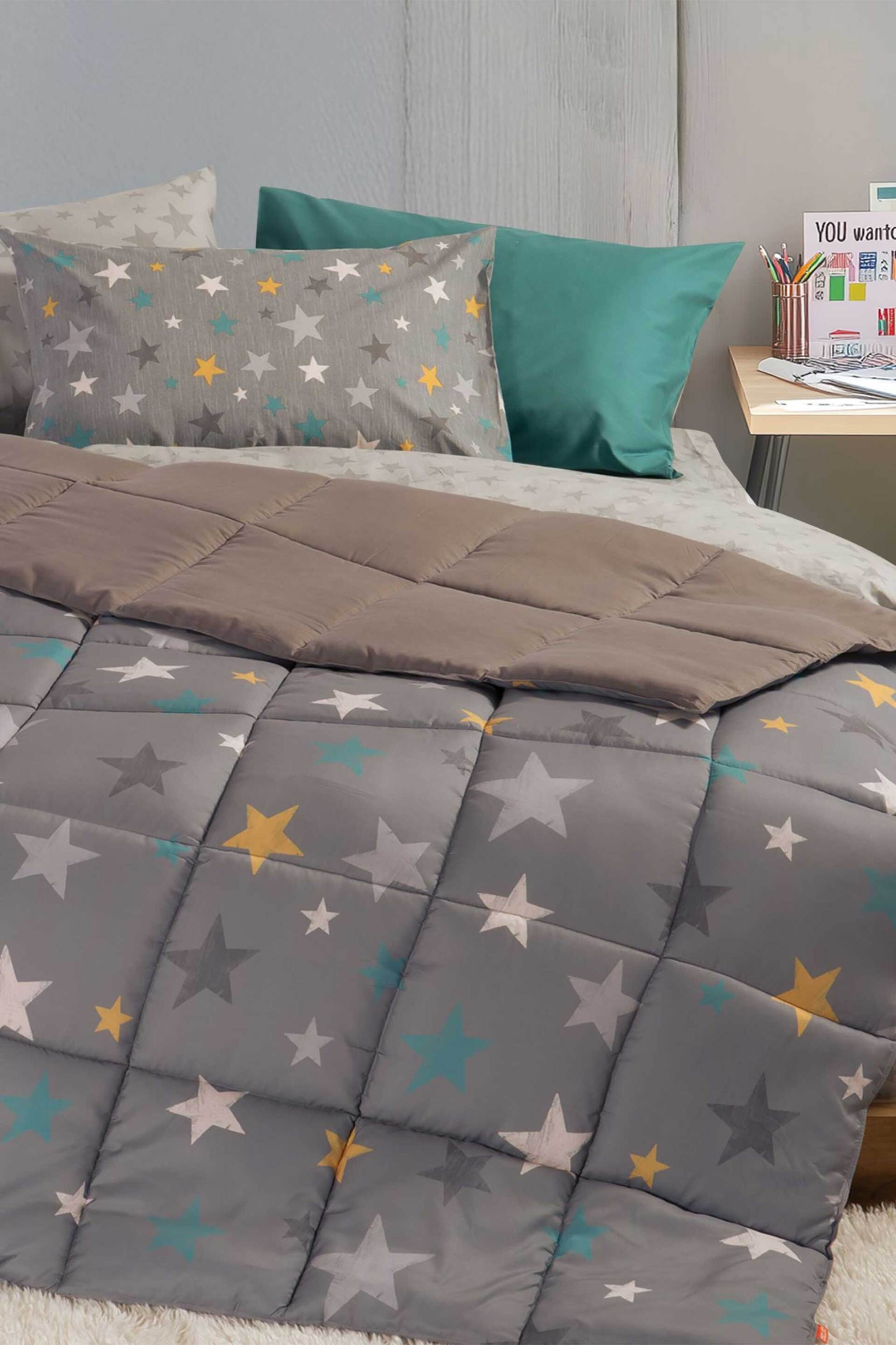 NEF-NEF HOMEWARE NEF-NEF παιδικό μονό πάπλωμα "ABove" 160 χ 220 cm - 038321 Γκρι