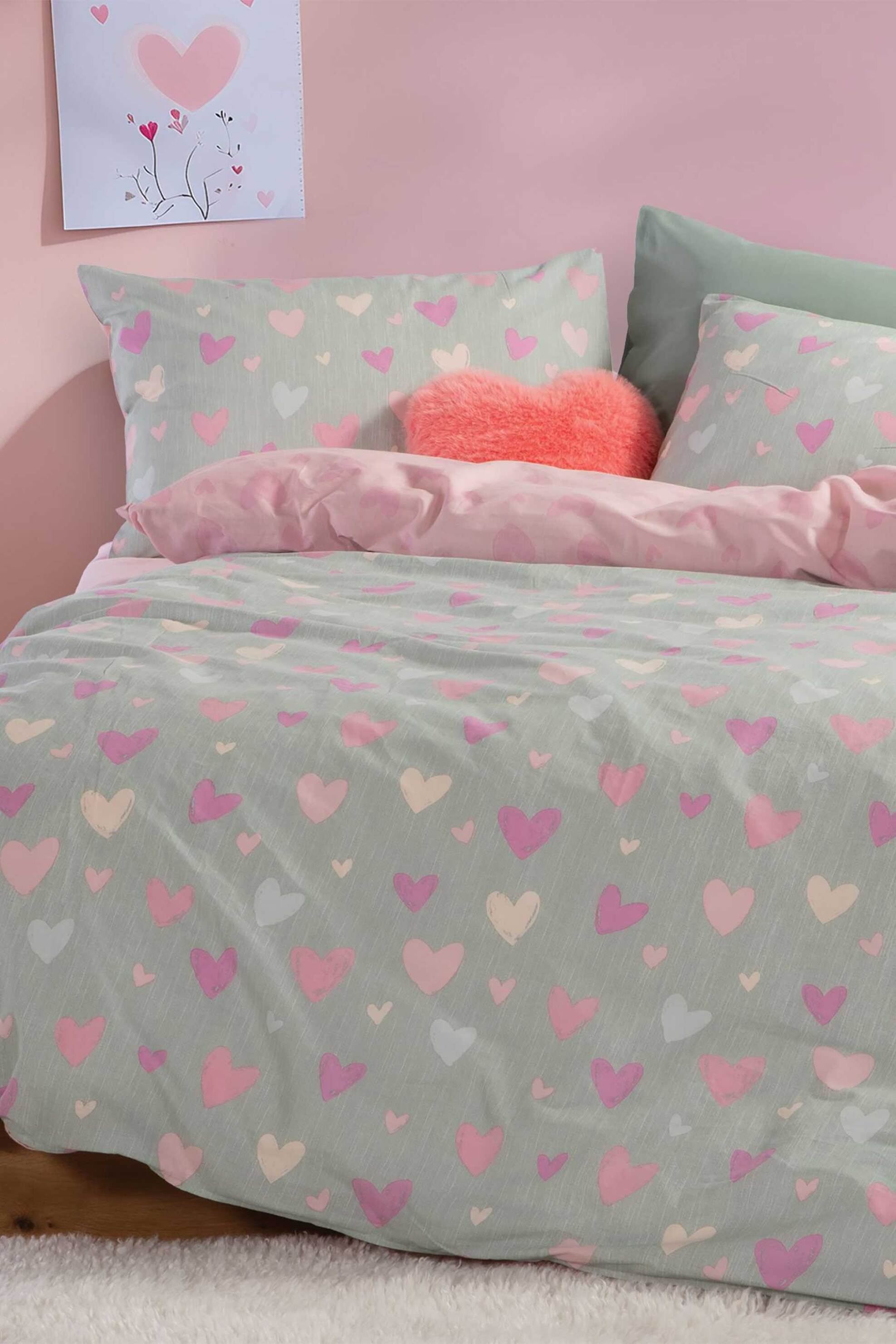 NEF-NEF HOMEWARE NEF-NEF σετ παιδική παπλωματοθήκη μονή με μαξιλαροθήκη "Dinow On Wheels" (2 τεμάχια) - 038453 Γκρι