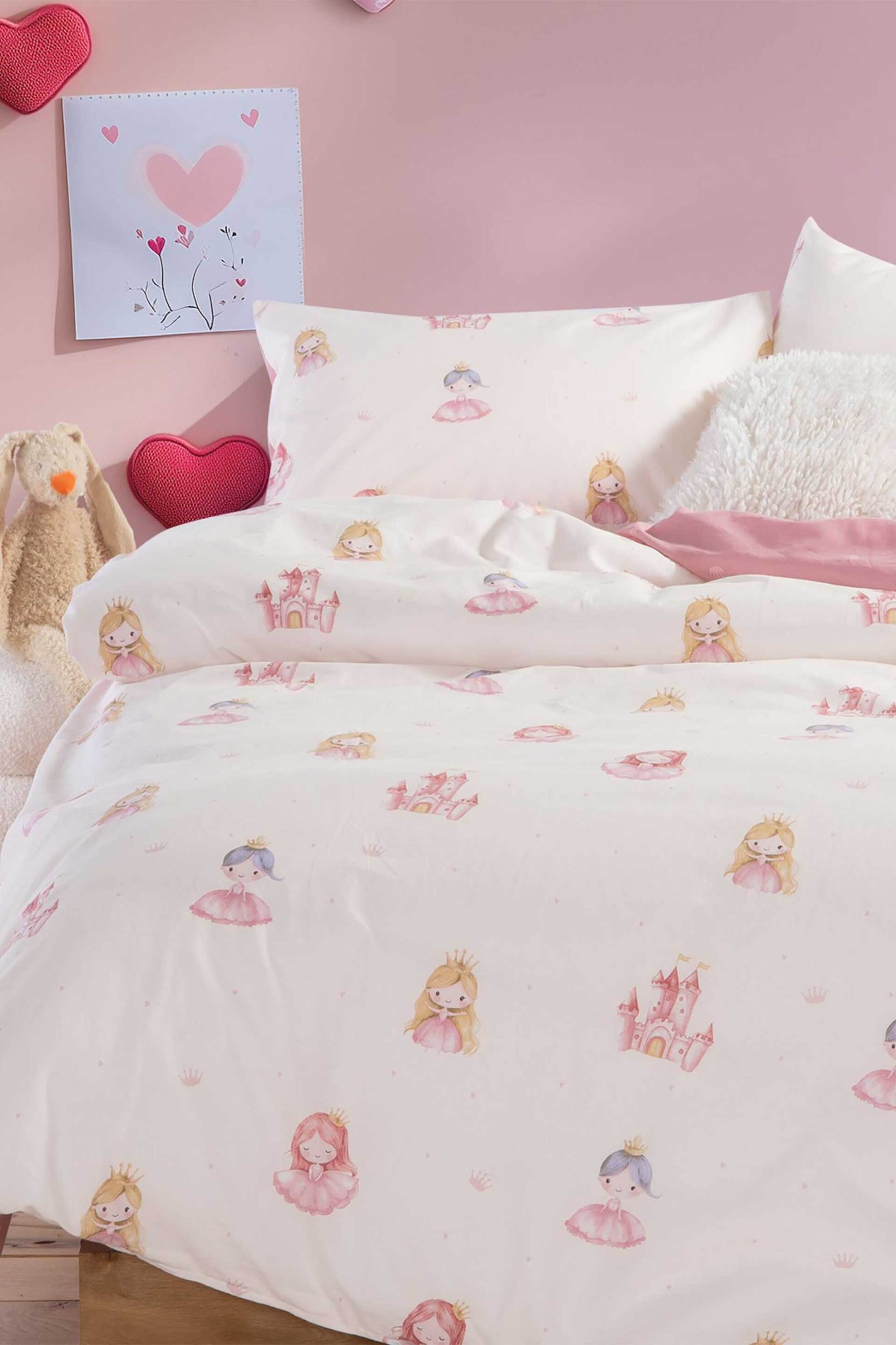 NEF-NEF HOMEWARE NEF-NEF σετ παιδική παπλωματοθήκη μονή με μαξιλαροθήκη "Our Princess" (2 τεμάχια) - 038454 Κρέμ