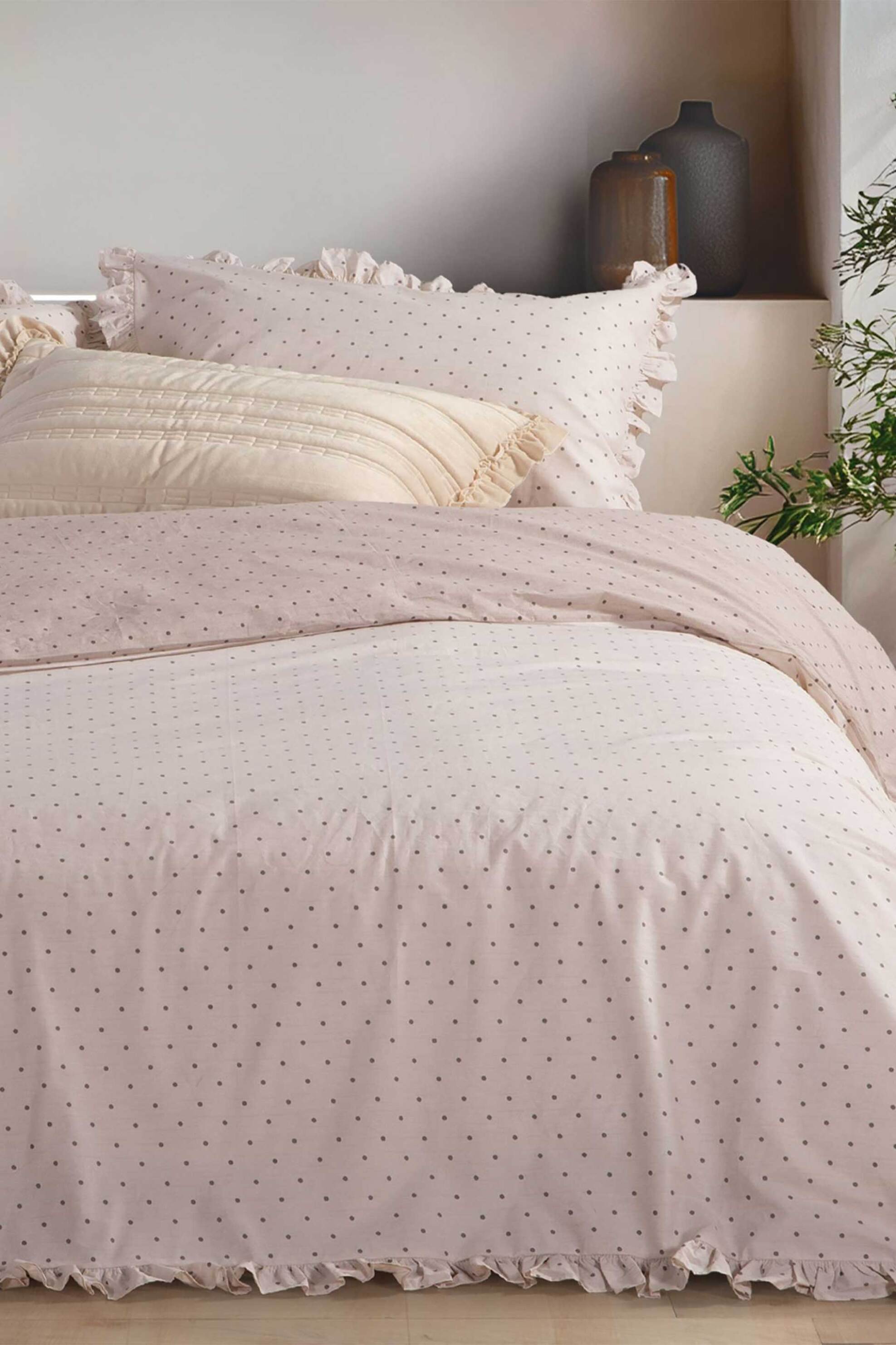 NEF-NEF HOMEWARE NEF-NEF σετ παπλωματοθήκη υπέρδιπλη με μαξιλαροθήκες "Ριομβινο" (3 τεμάχια) - 038234 Μπεζ