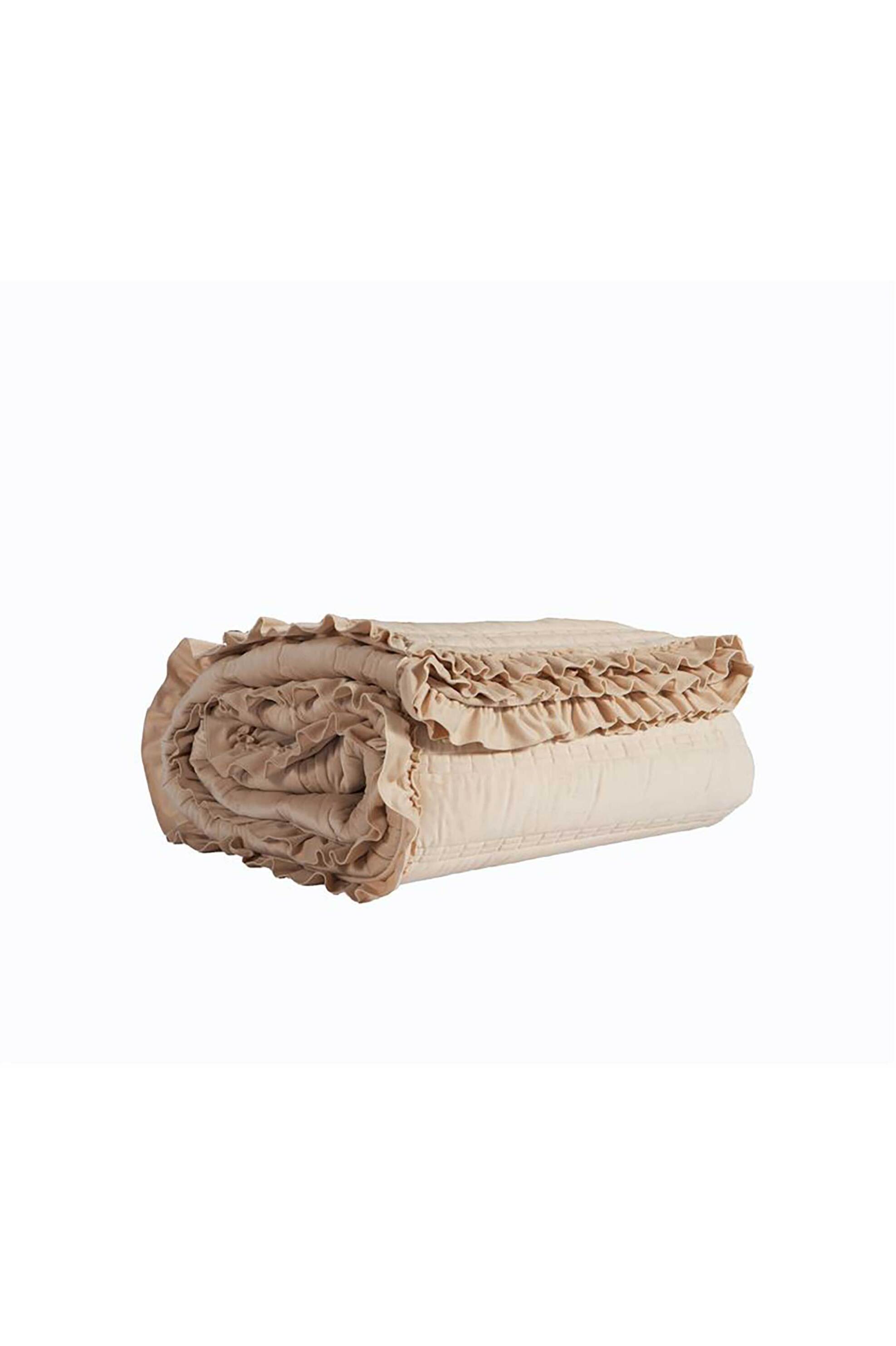 NEF-NEF κουβερλί υπέρδιπλο με βολάν "Sirion" 230 x 240 cm - 038679 Εκρού φωτογραφία