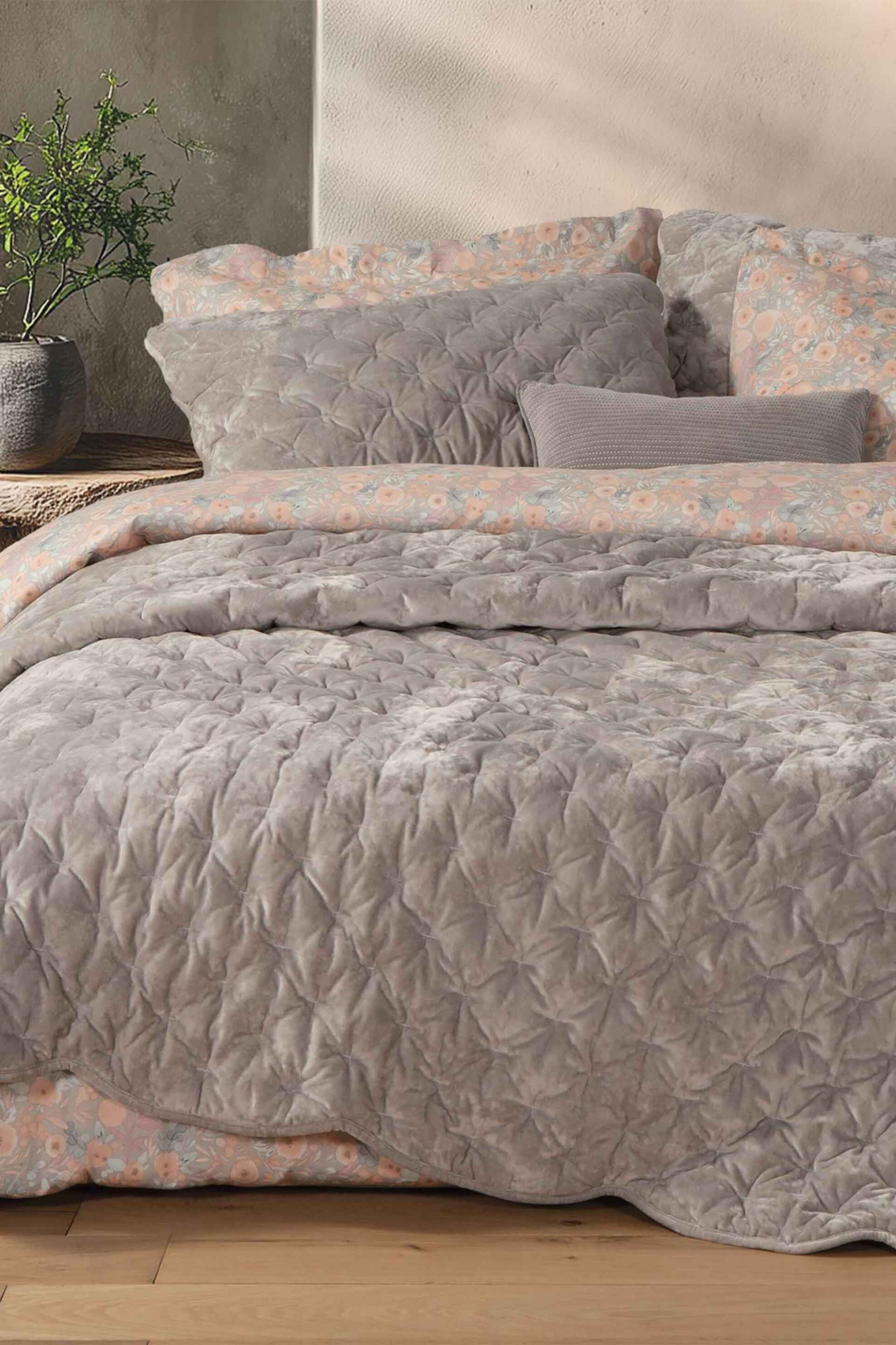 NEF-NEF HOMEWARE NEF-NEF κουβερλί υπέρδιπλο με ανάγλυφο σχέδιο "Priver" ω - 038683 Γκρι