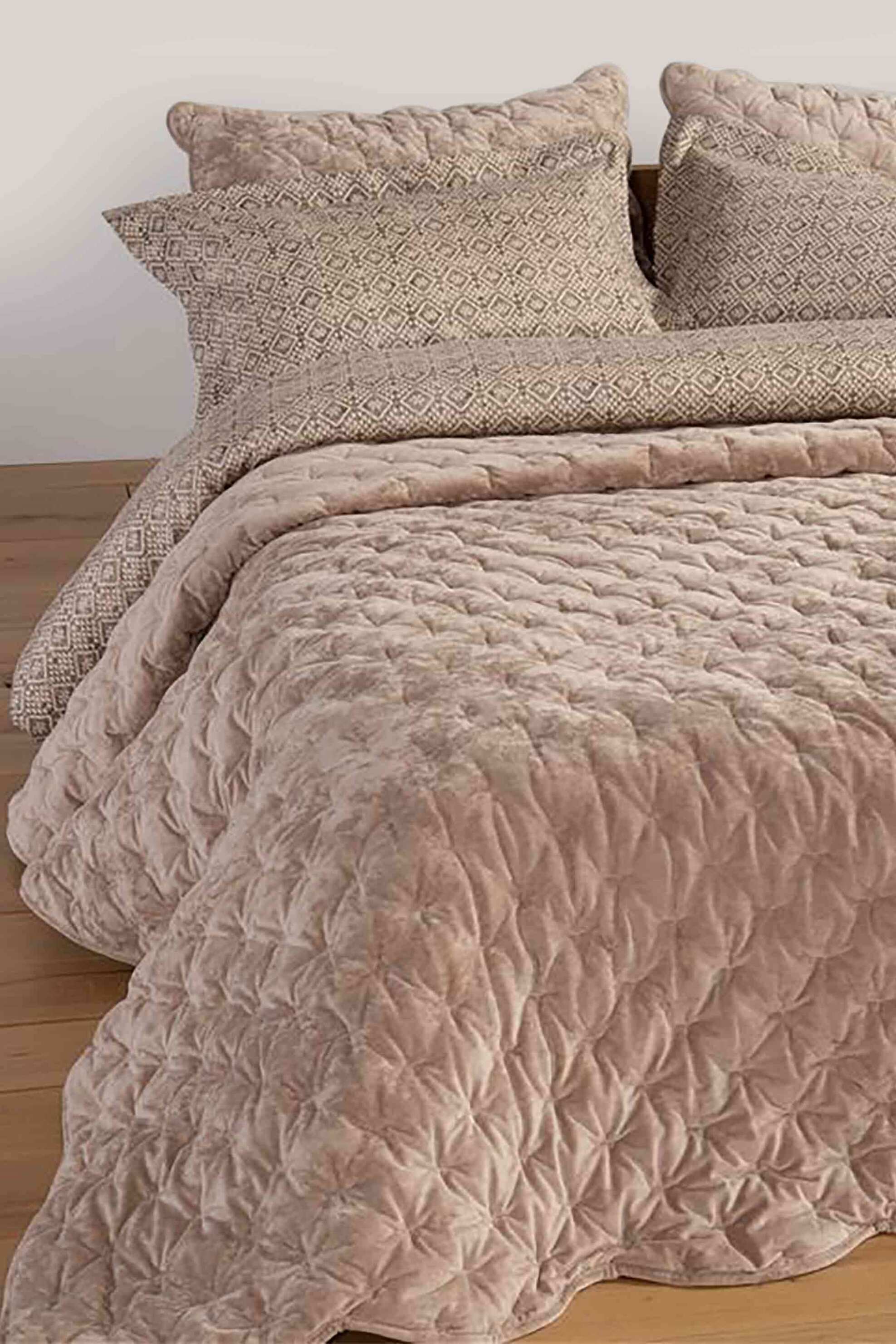 NEF-NEF HOMEWARE NEF-NEF κουβερλί υπέρδιπλο με ανάγλυφο σχέδιο "Priver" ω - 038683 Μπεζ