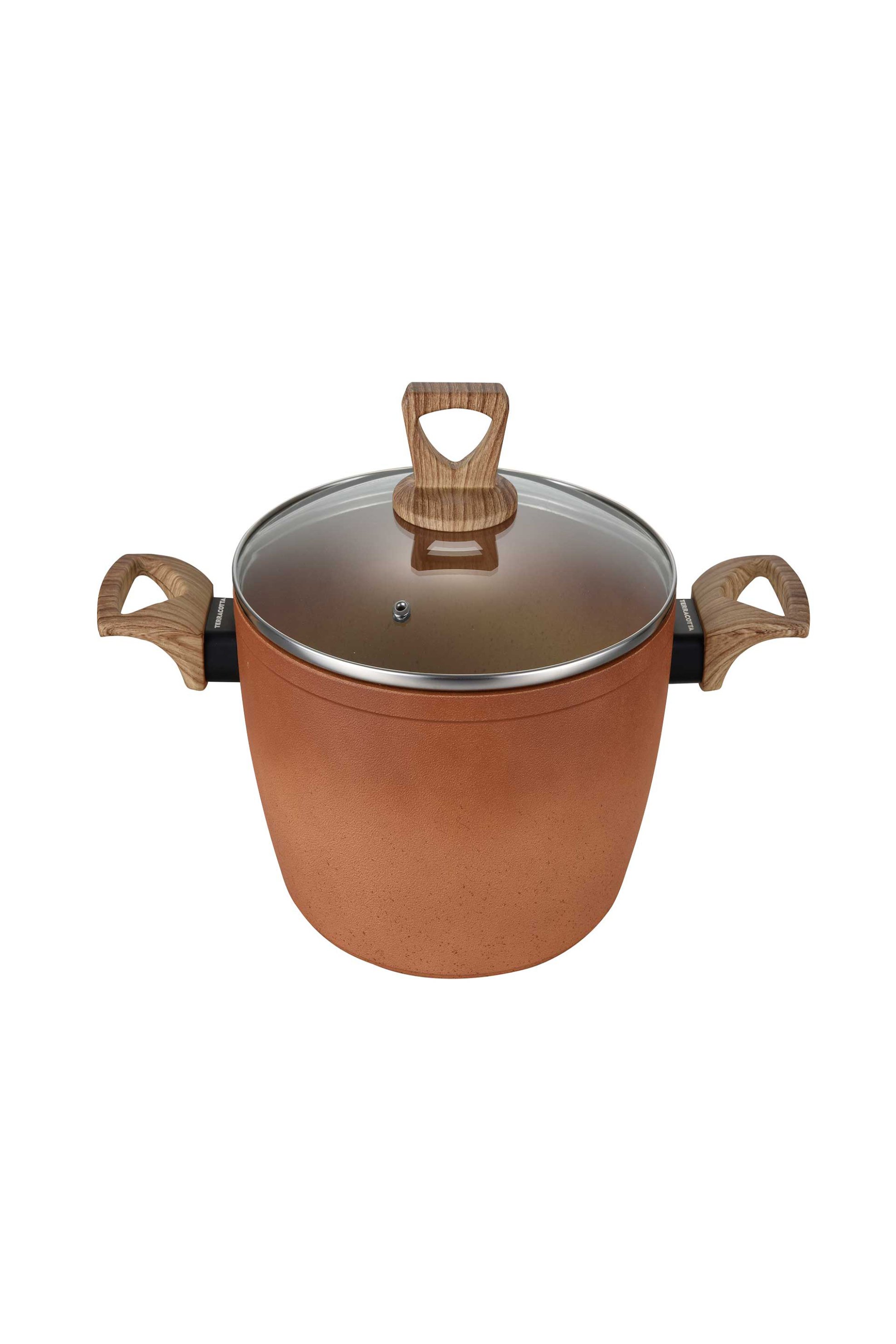 CASA DI MARVA Marva Terracotta χύτρα αντικολλητική με καπάκι 24 cm - 6971658830612