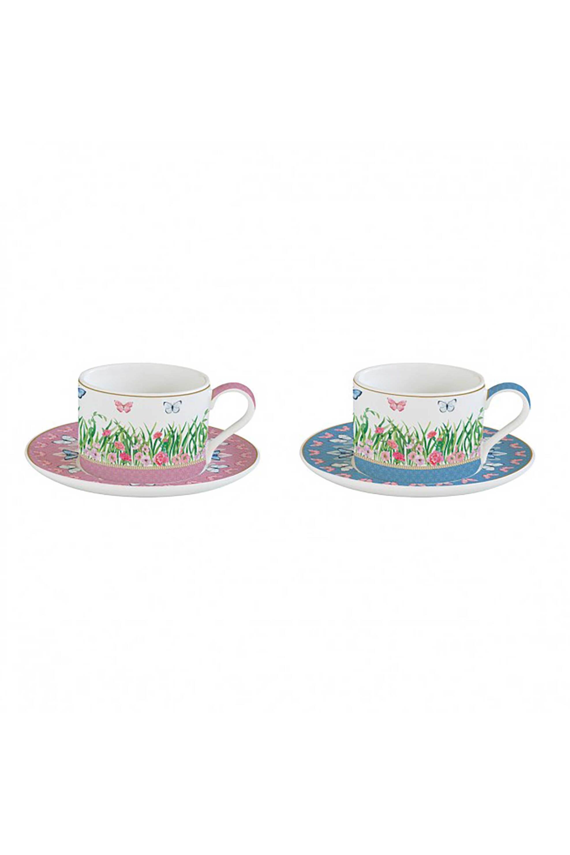 CASA DI MARVA Marva σετ πορσελάνινα φλυτζάνια τσαγιού με butterfly print "Spring Parade" 240 ml - 8001544146010