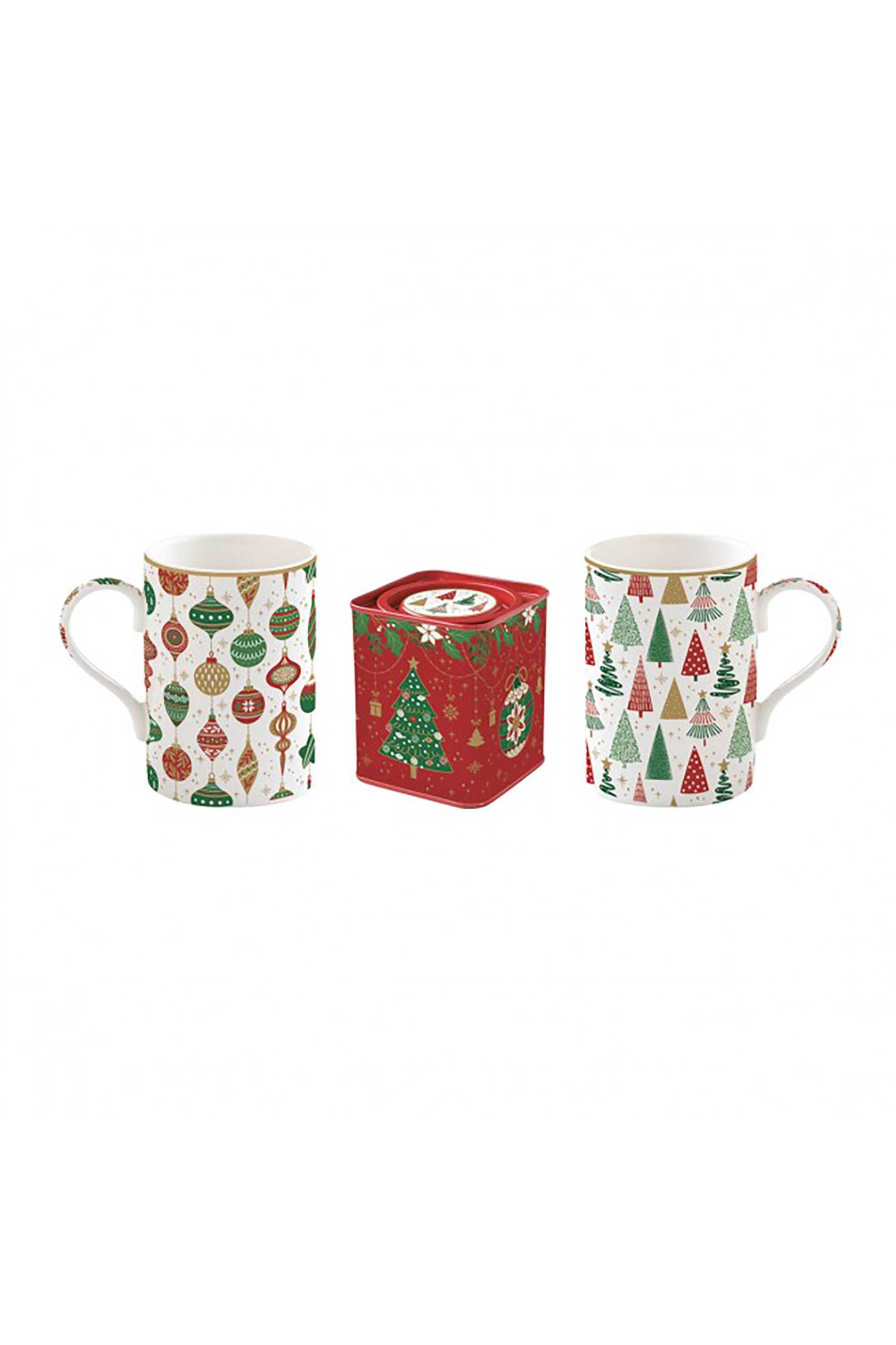 CASA DI MARVA Marva χριστουγεννιάτικο σετ από κούπες και μεταλλικό κουτί (3 τεμάχια) 350 ml "Jingle Bells" - 8001544155678