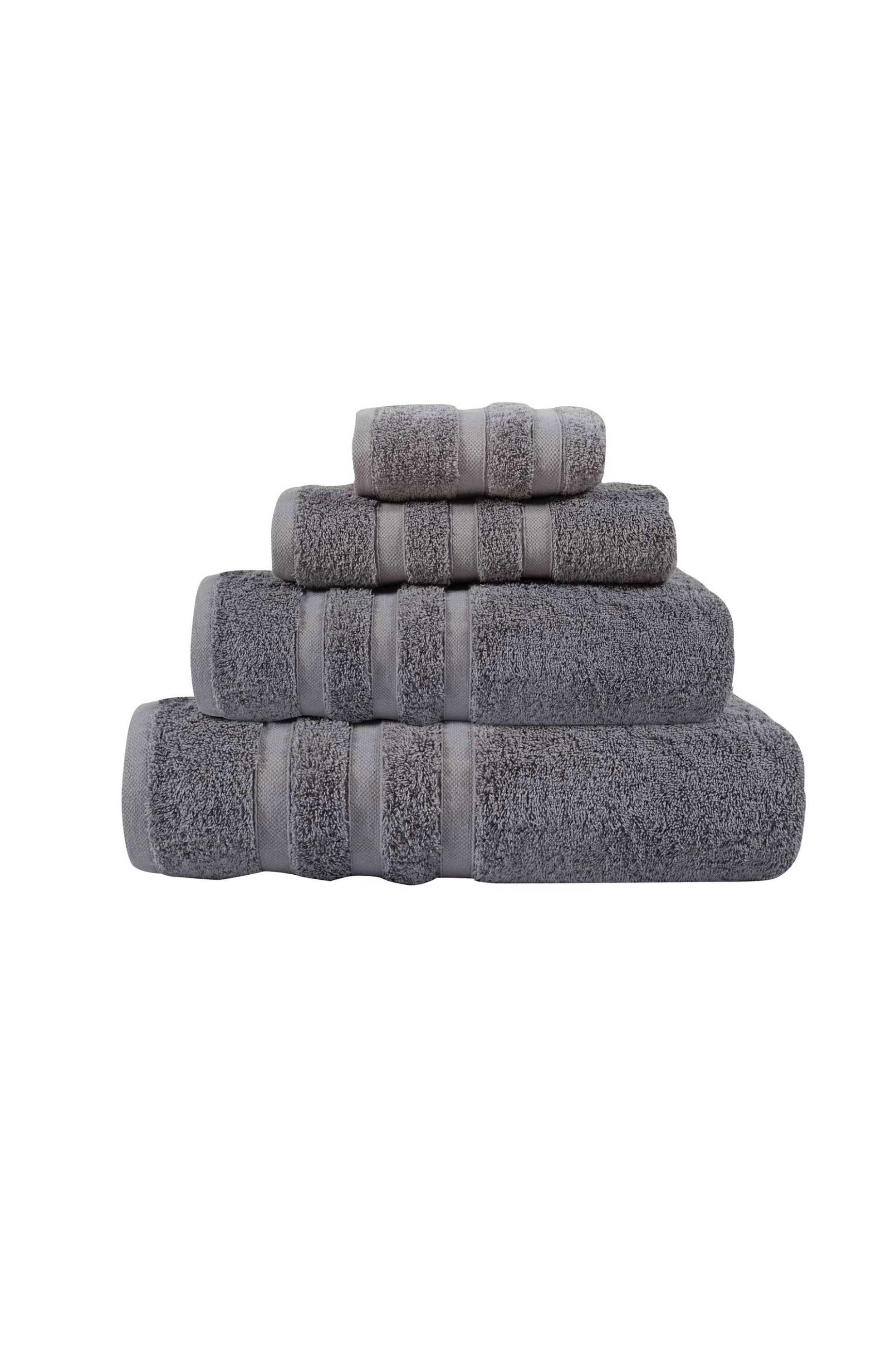 Das Home πετσέτα προσώπου μονόχρωμη με ανάγλυφο σχέδιο "Prestige" 50 x 90 cm - 467509001163 Γκρι