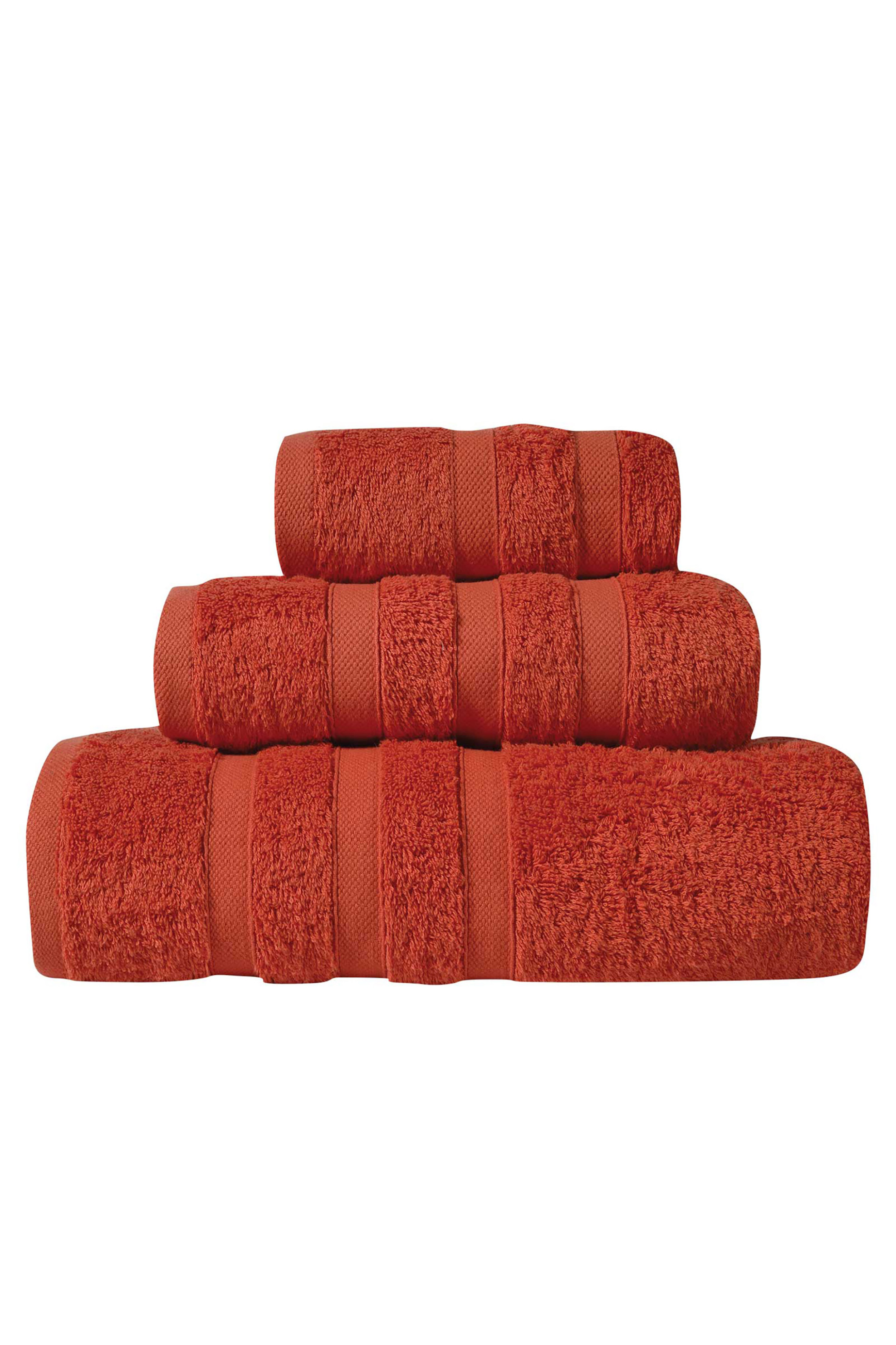 Das Home πετσέτα προσώπου μονόχρωμη με ανάγλυφο σχέδιο "Prestige" 50 x 90 cm - 467509001166 Κεραμιδί