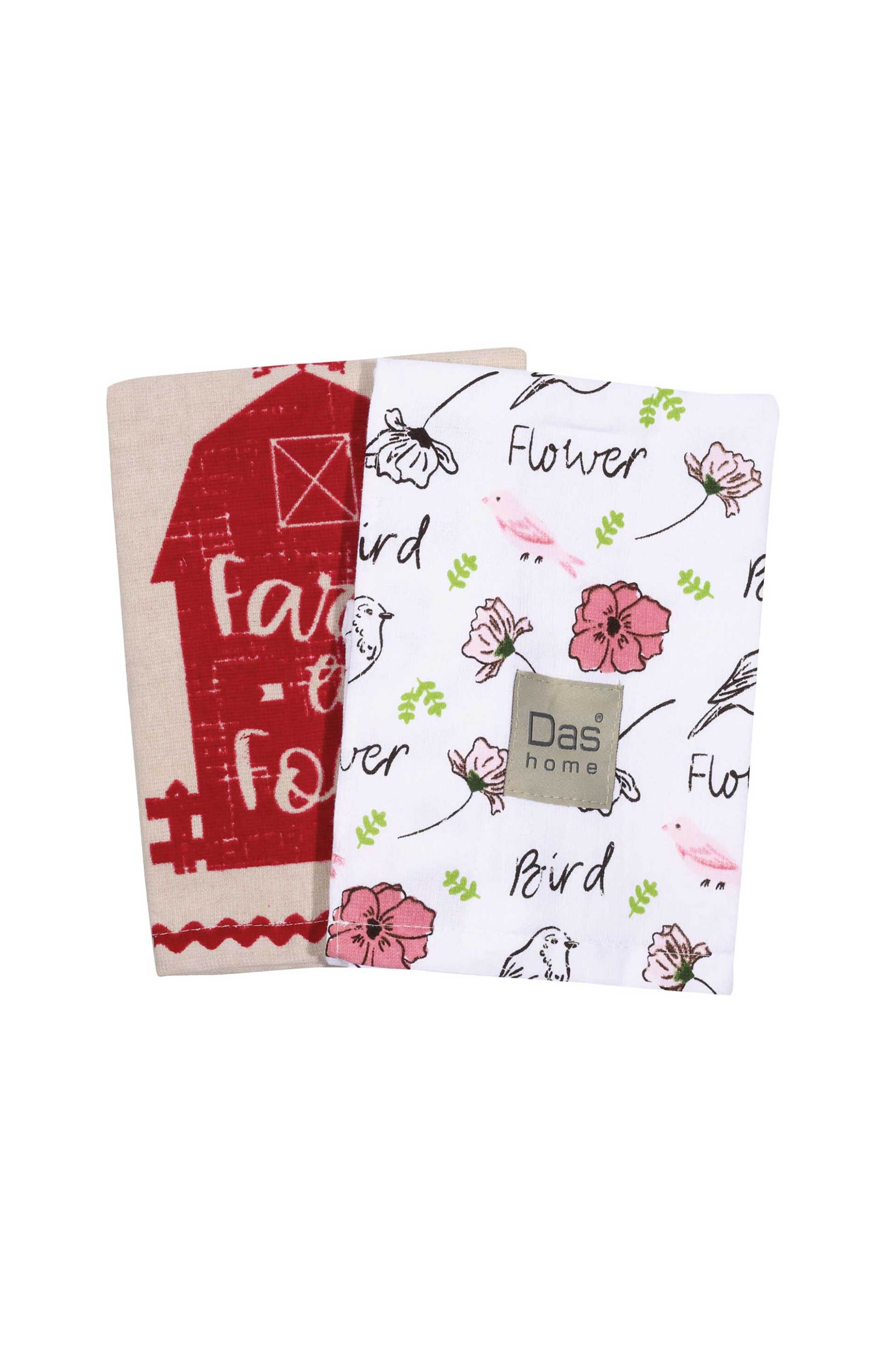 Das Home σετ ποτηρόπανα με logo patch 40 x 65 cm - 527040650637 Λευκό