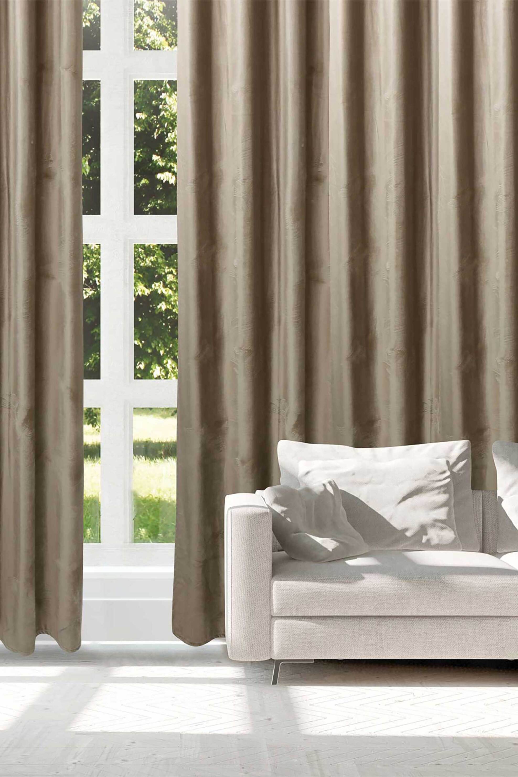 Das Home κουρτίνα μονόχρωμη με κρίκους "2227" 140 x 270 cm - 420142702227 Μπεζ