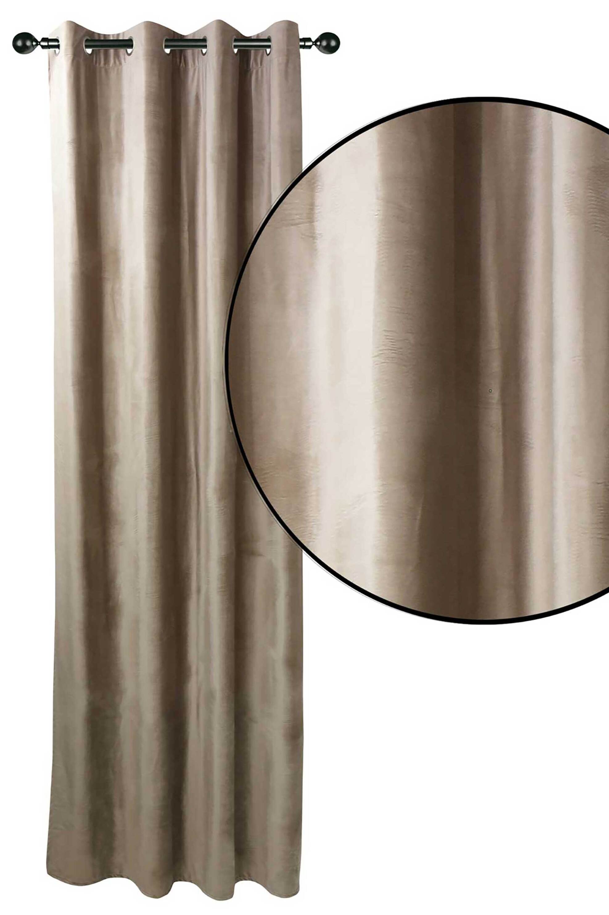 Das Home κουρτίνα μονόχρωμη με κρίκους "2227" 140 x 270 cm - 420142702227 Μπεζ φωτογραφία