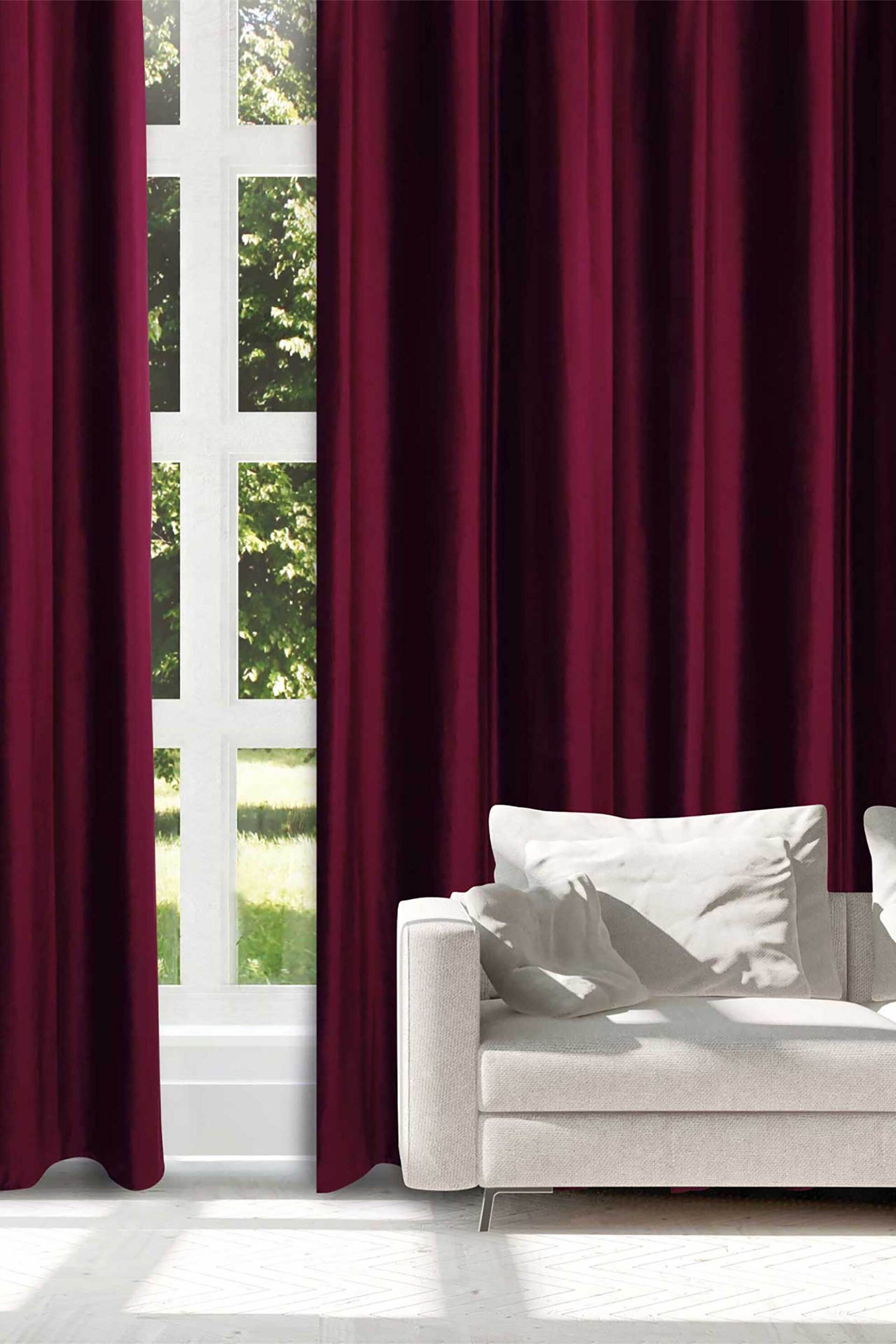 DAS HOME Das Home κουρτίνα μονόχρωμη με κρίκους "2229" 140 x 270 cm - 420142702229 Μπορντό