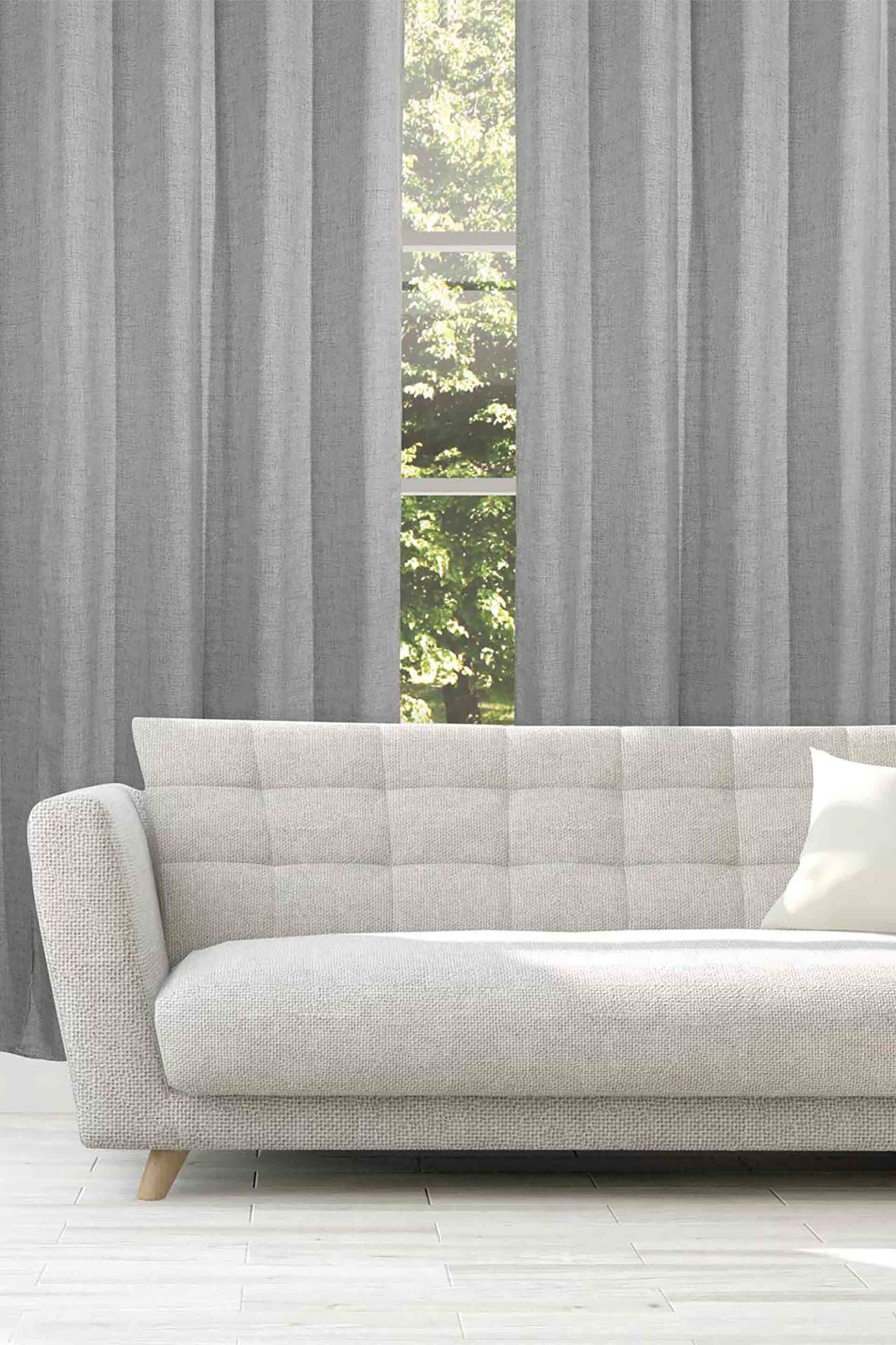 DAS HOME Das Home κουρτίνα μονόχρωμη με κρίκους "2237" 140 x 270 cm - 420142702237 Γκρι