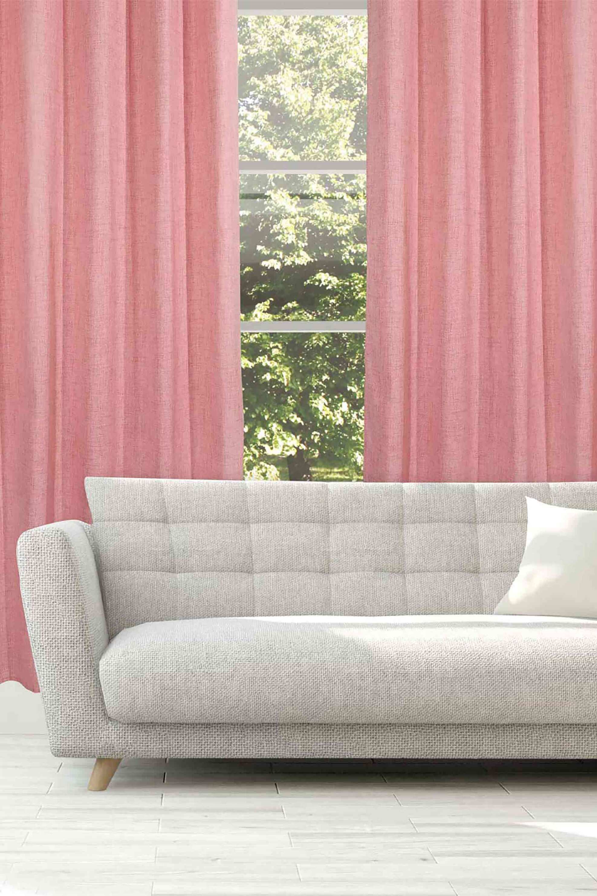 DAS HOME Das Home κουρτίνα μονόχρωμη με κρίκους "2238" 140 x 270 cm - 420142702238 Ροζ