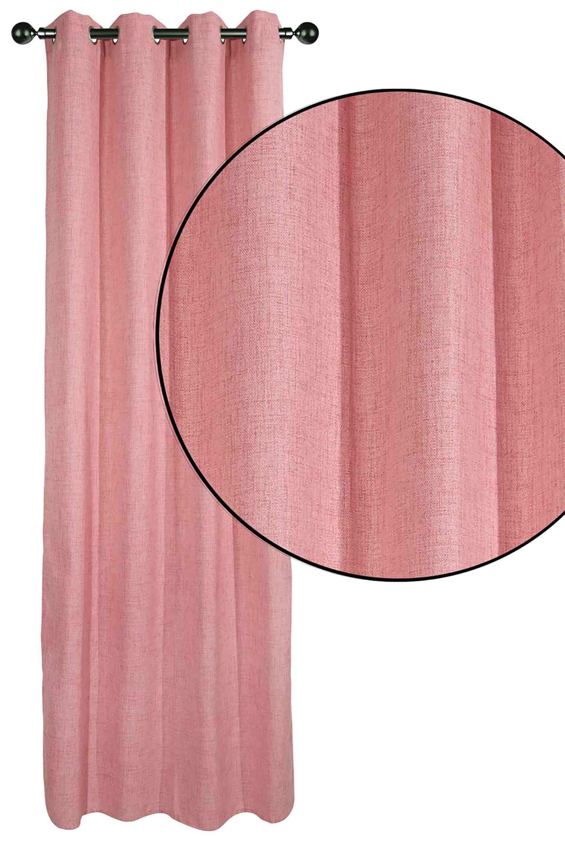 Das Home κουρτίνα μονόχρωμη με κρίκους "2238" 140 x 270 cm - 420142702238 Ροζ φωτογραφία
