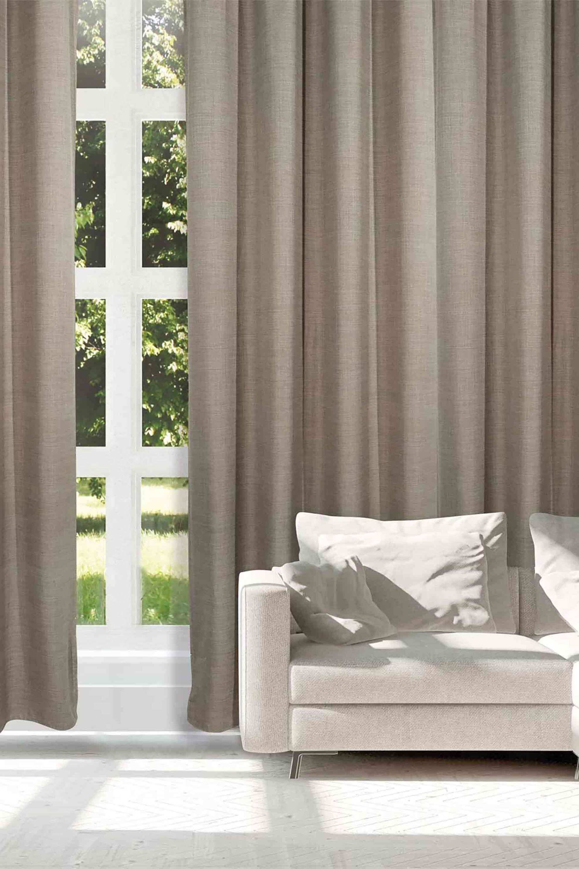 DAS HOME Das Home κουρτίνα μονόχρωμη με κρίκους "2243" 140 x 270 cm - 420142702243 Καφέ Ανοιχτό