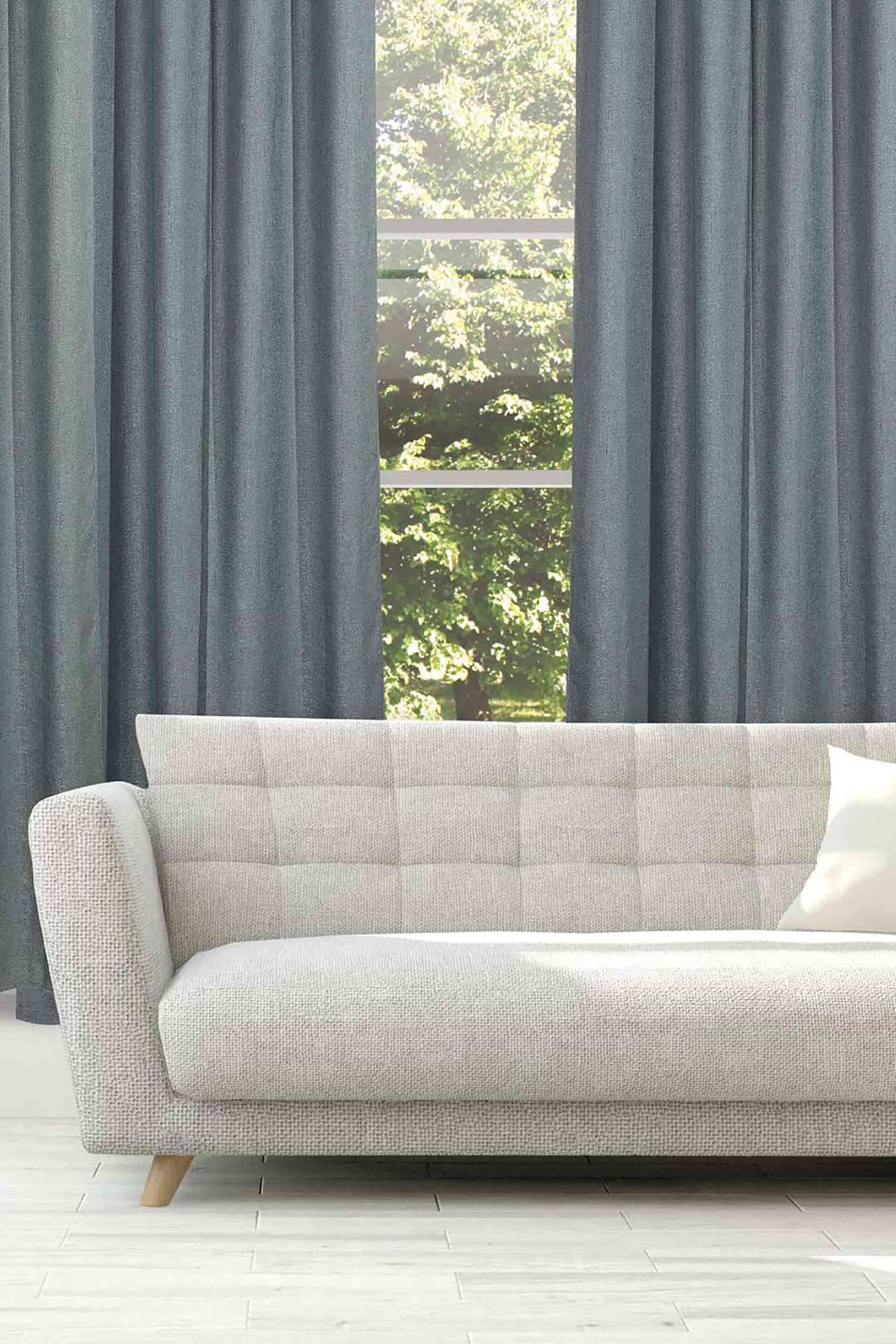 DAS HOME Das Home κουρτίνα μονόχρωμη με κρίκους "2245" 140 x 270 cm - 420142702245 Γκρι Γαλάζιο