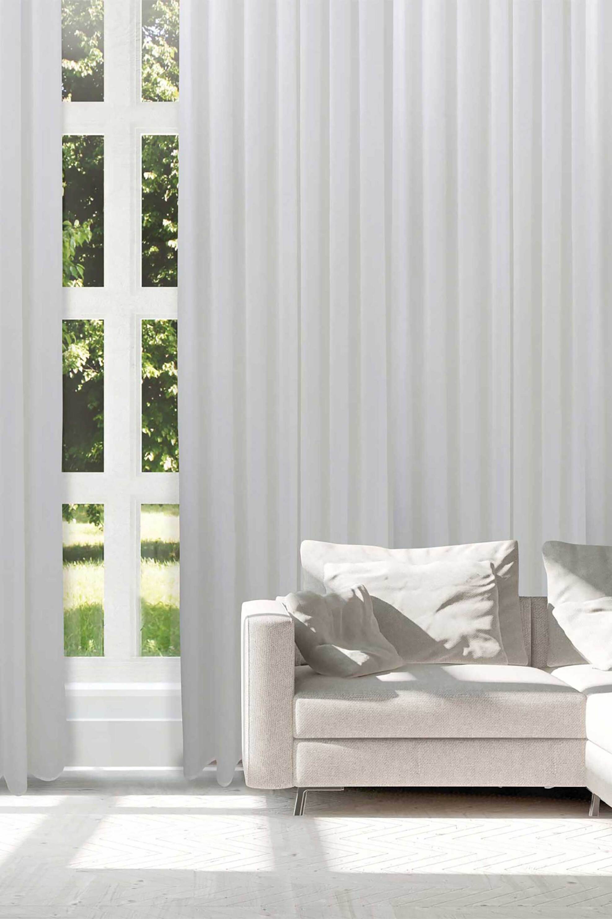 DAS HOME Das Home κουρτίνα μονόχρωμη με κρίκους "2220" 300 x 265 cm - 420302652220 Λευκό