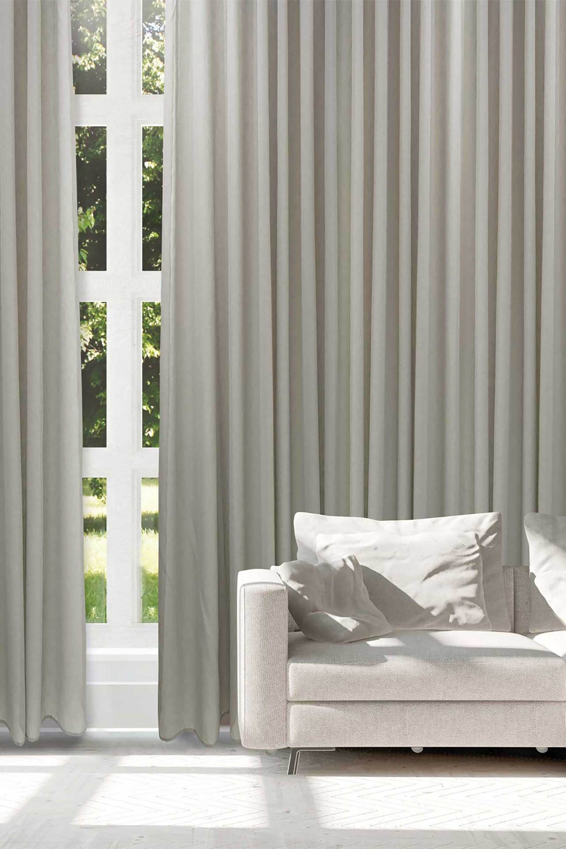 DAS HOME Das Home κουρτίνα μονόχρωμη με κρίκους "2221" 300 x 265 cm - 420302652221 Γκρι