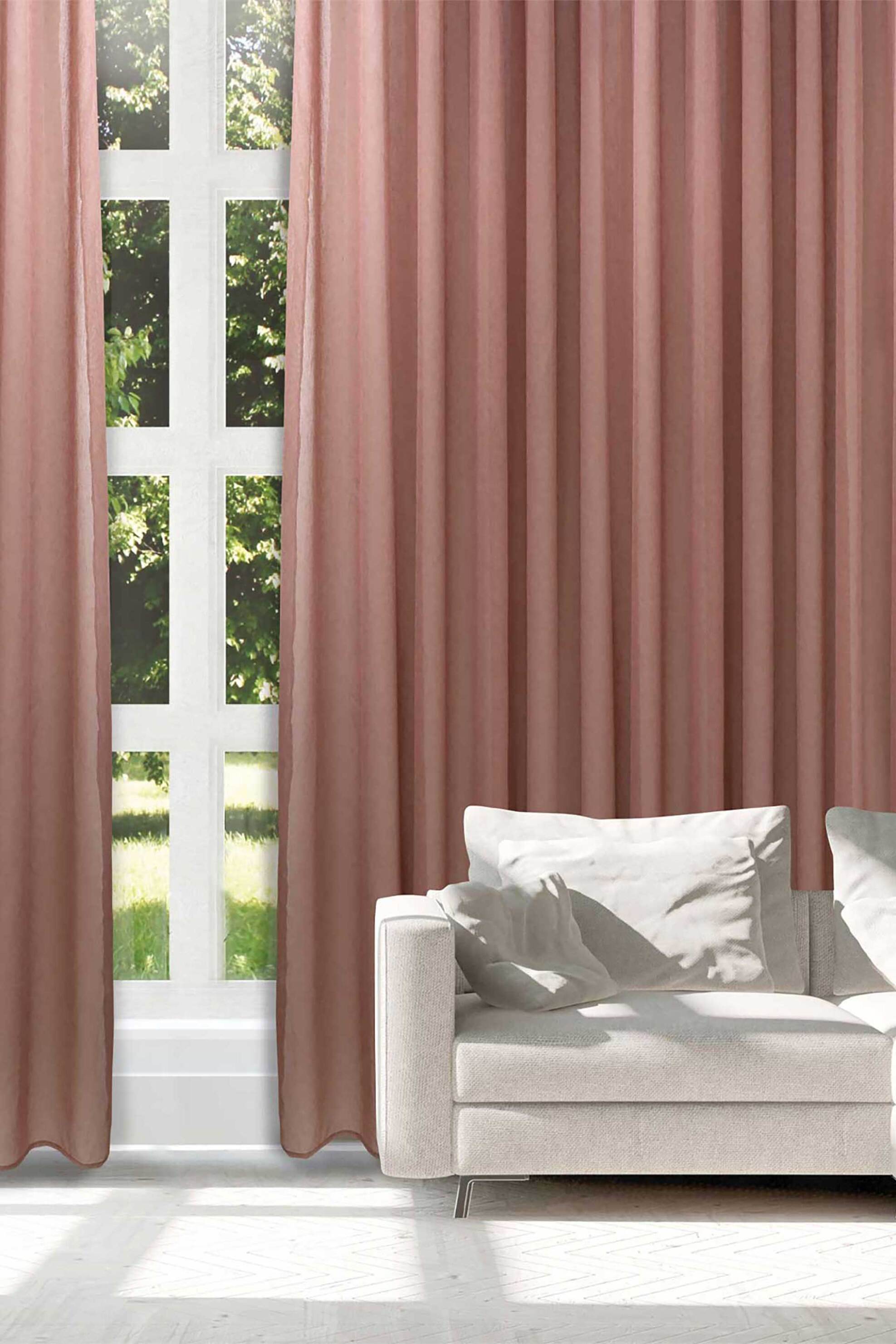 DAS HOME Das Home κουρτίνα μονόχρωμη με κρίκους "2223" 300 x 265 cm - 420302652223 Σάπιο Μήλο