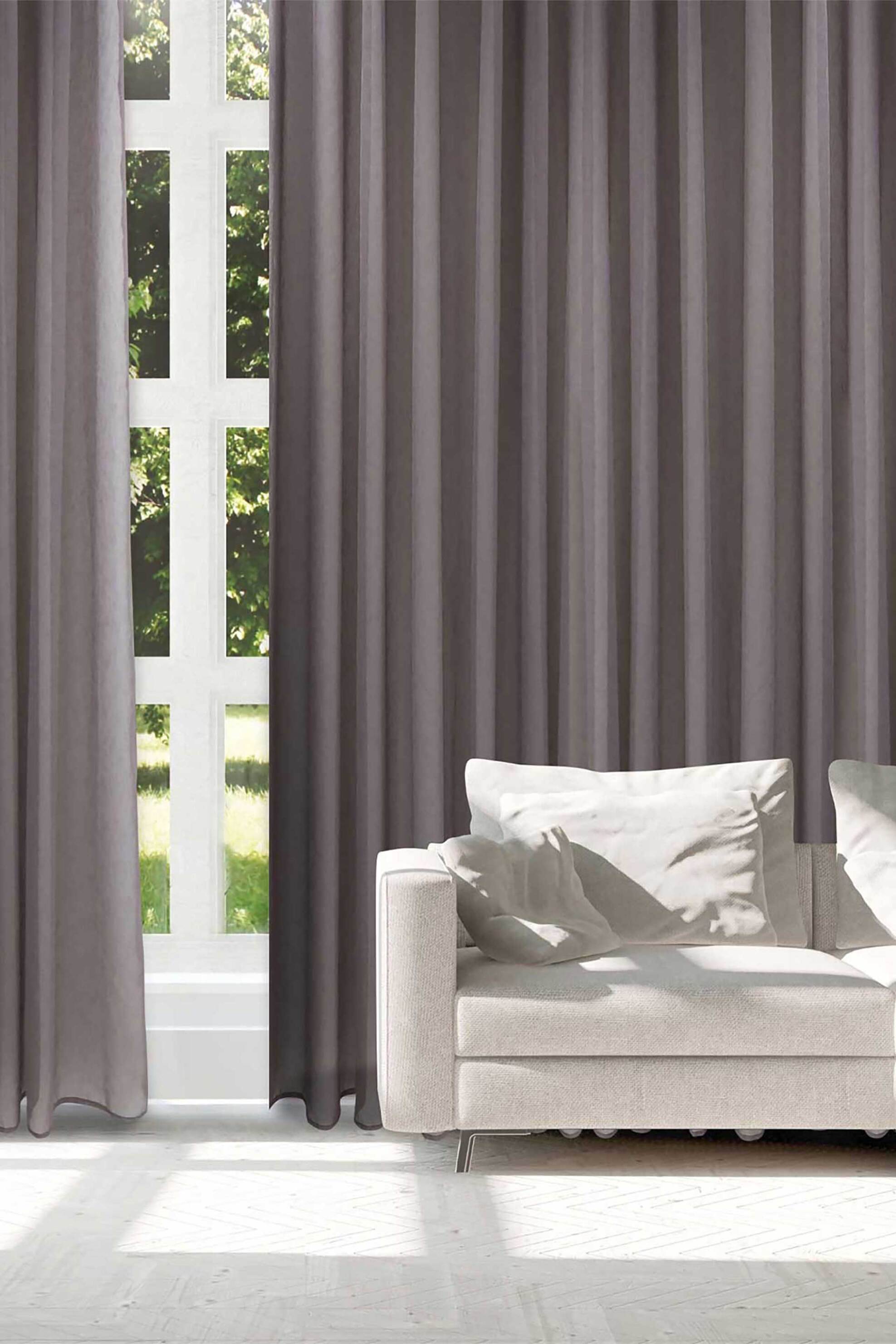 DAS HOME Das Home κουρτίνα μονόχρωμη με κρίκους "2224" 300 x 265 cm - 420302652224 Μοβ