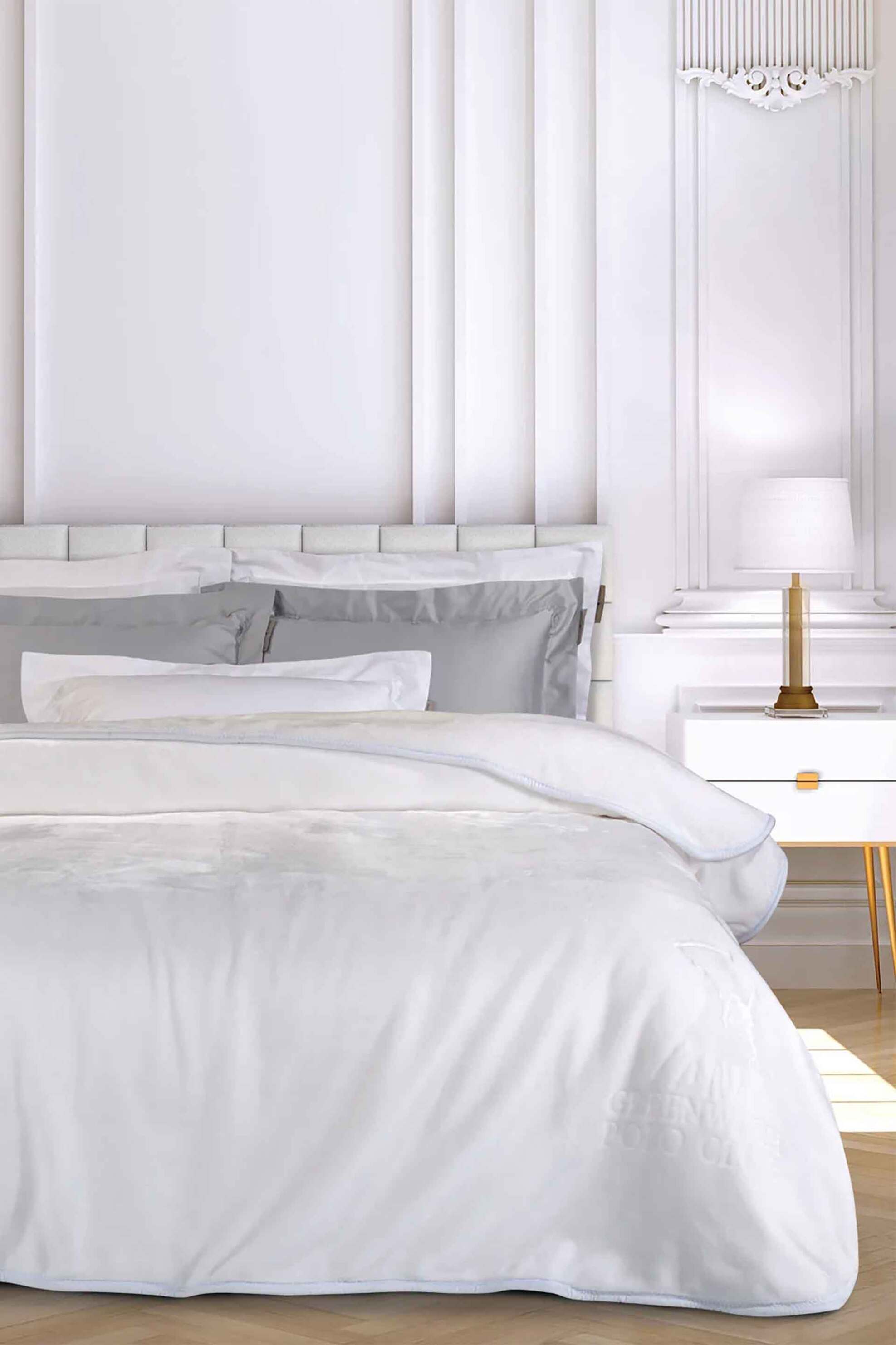 GREENWICH POLO CLUB Greenwich Polo Club κουβέρτα υπέρδιπλη velour "Essential 3470" 220 x 240 cm - 220577203470 Λευκό