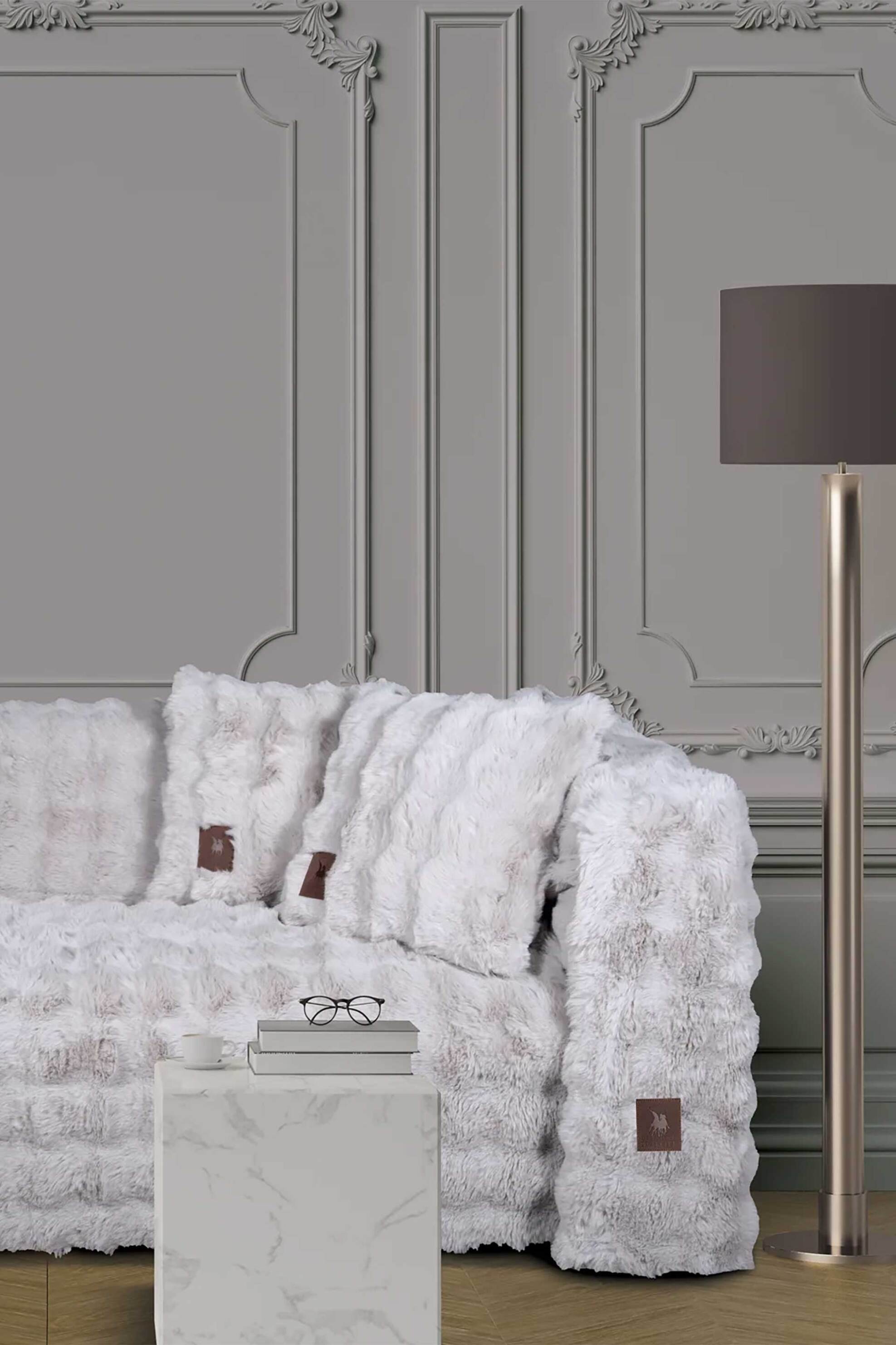 GREENWICH POLO CLUB Greenwich Polo Club ριχτάρι διθέσιου καναπέ rabbit faux fur "3937" 180 x 250 cm - 206182503937 Λευκό