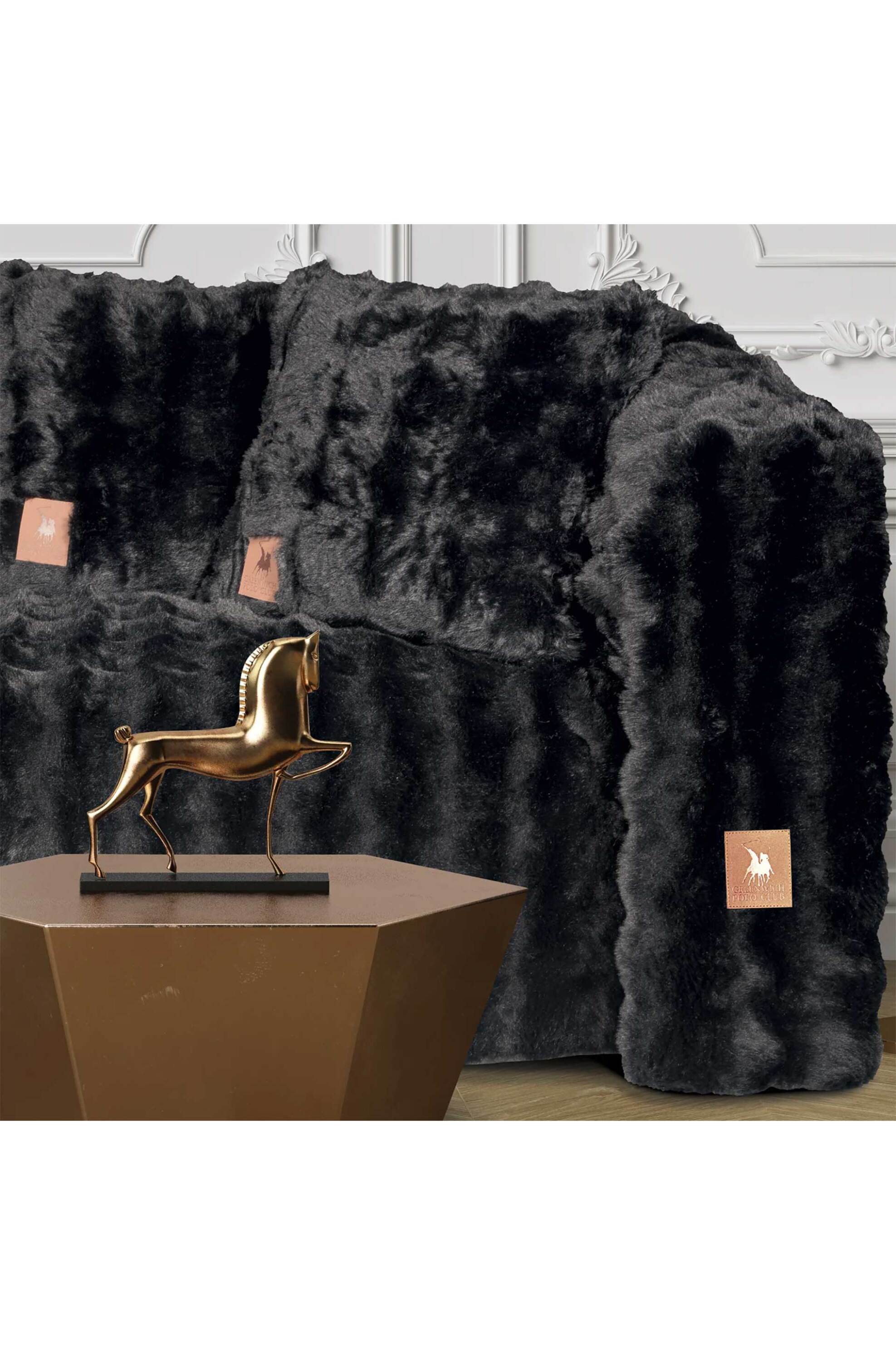 Greenwich Polo Club ριχτάρι διθέσιου καναπέ rabbit faux fur "3937" 180 x 300 cm - 206183003938 Μαύρο φωτογραφία