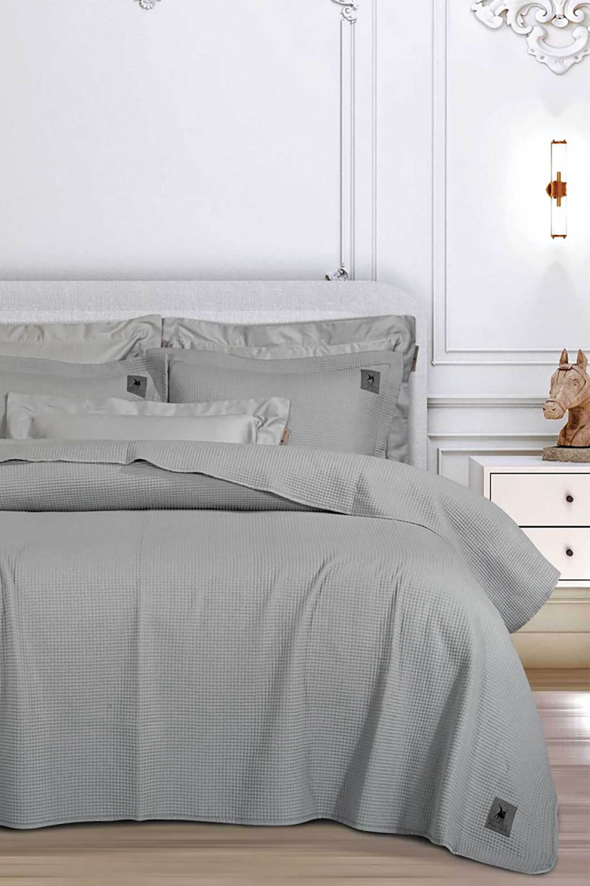 Greenwich Polo Club κουβερλί king size με ανάγλυφο σχέδιο και logo patch 240 x 250 cm "3496" - 202000303496 Γκρι