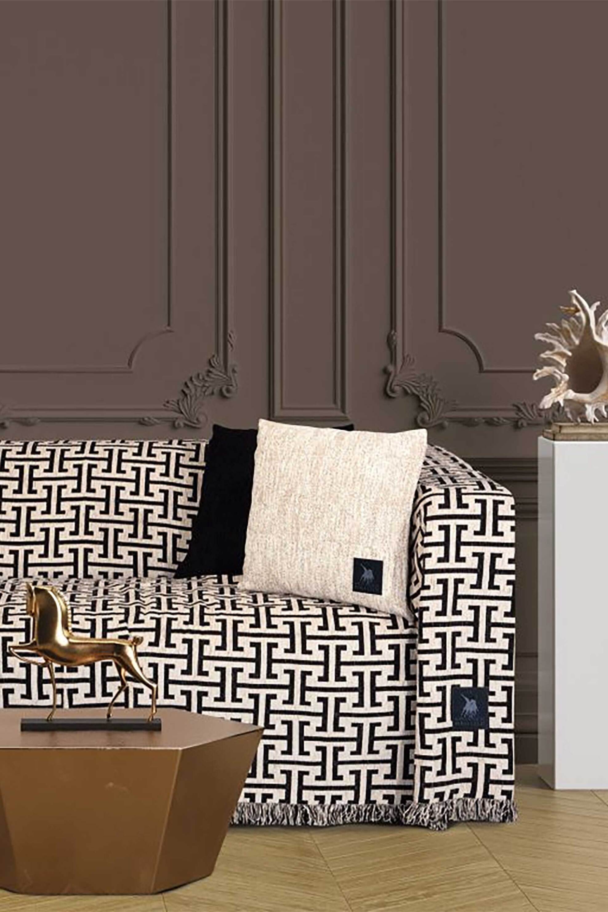 GREENWICH POLO CLUB Greenwich Polo Club ριχτάρι τριθέσιου καναπέ 180 x 300 cm "3931" - 206183003931 Ασπρόμαυρο