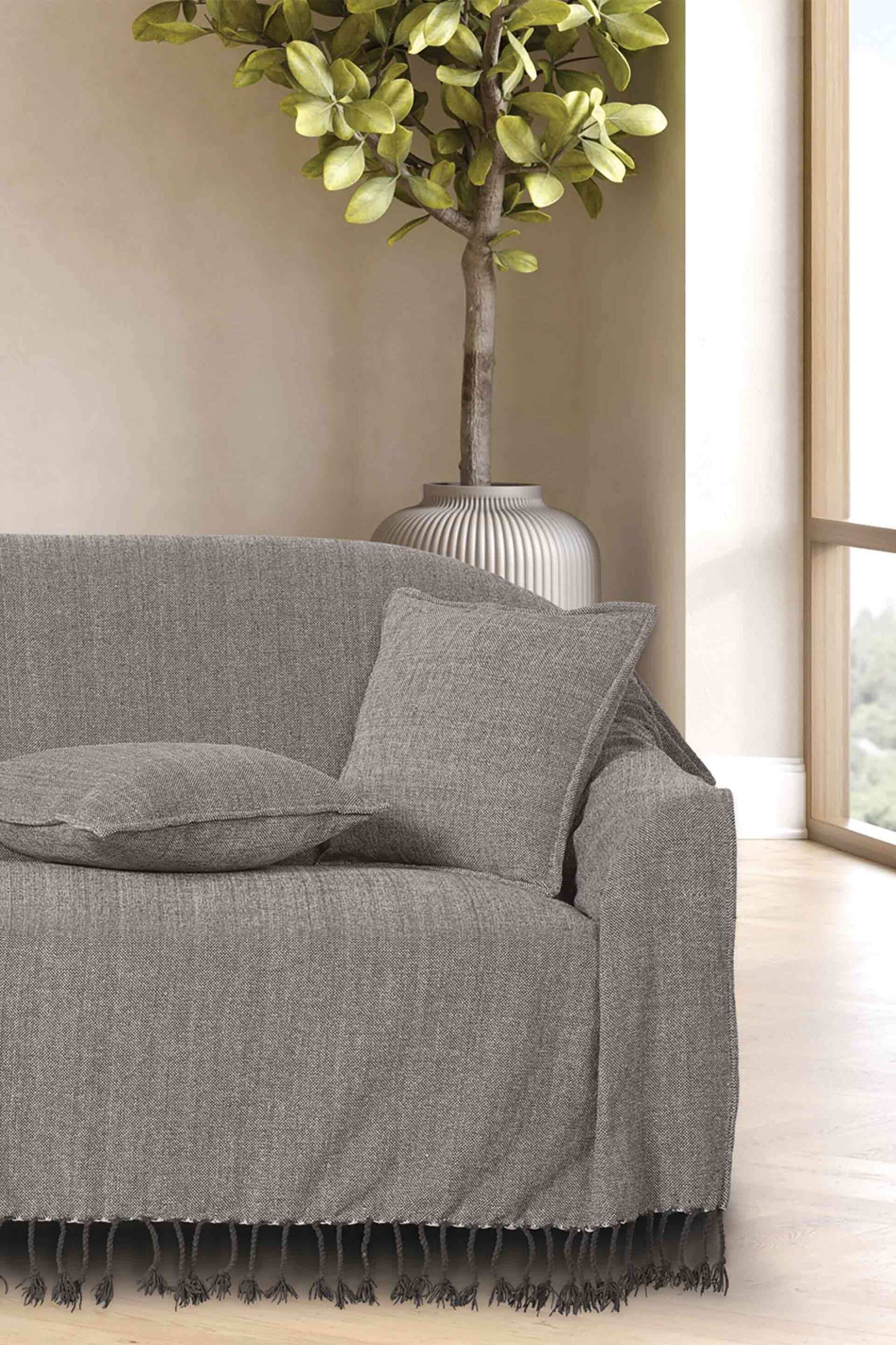 DAS HOME Das Home ριχτάρι διθέσιου καναπέ "0259" 180 x 250 cm - 420618250275 Γκρι Σκούρο