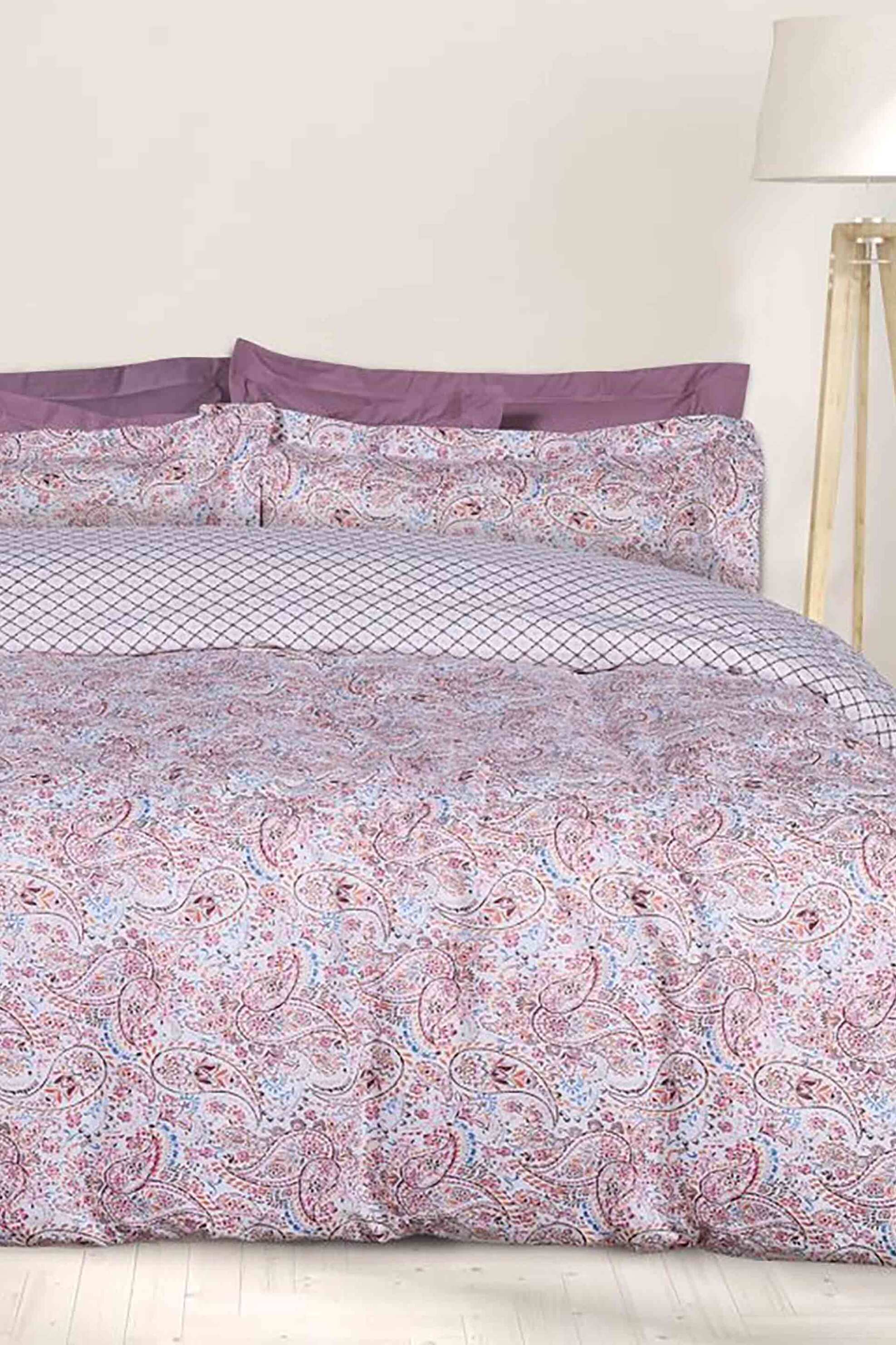 Das Home σετ σεντόνια υπέρδιπλα με μαξιλαροθήκες "9669 Happy" (4 τεμάχια) - 502108209669 Ροζ