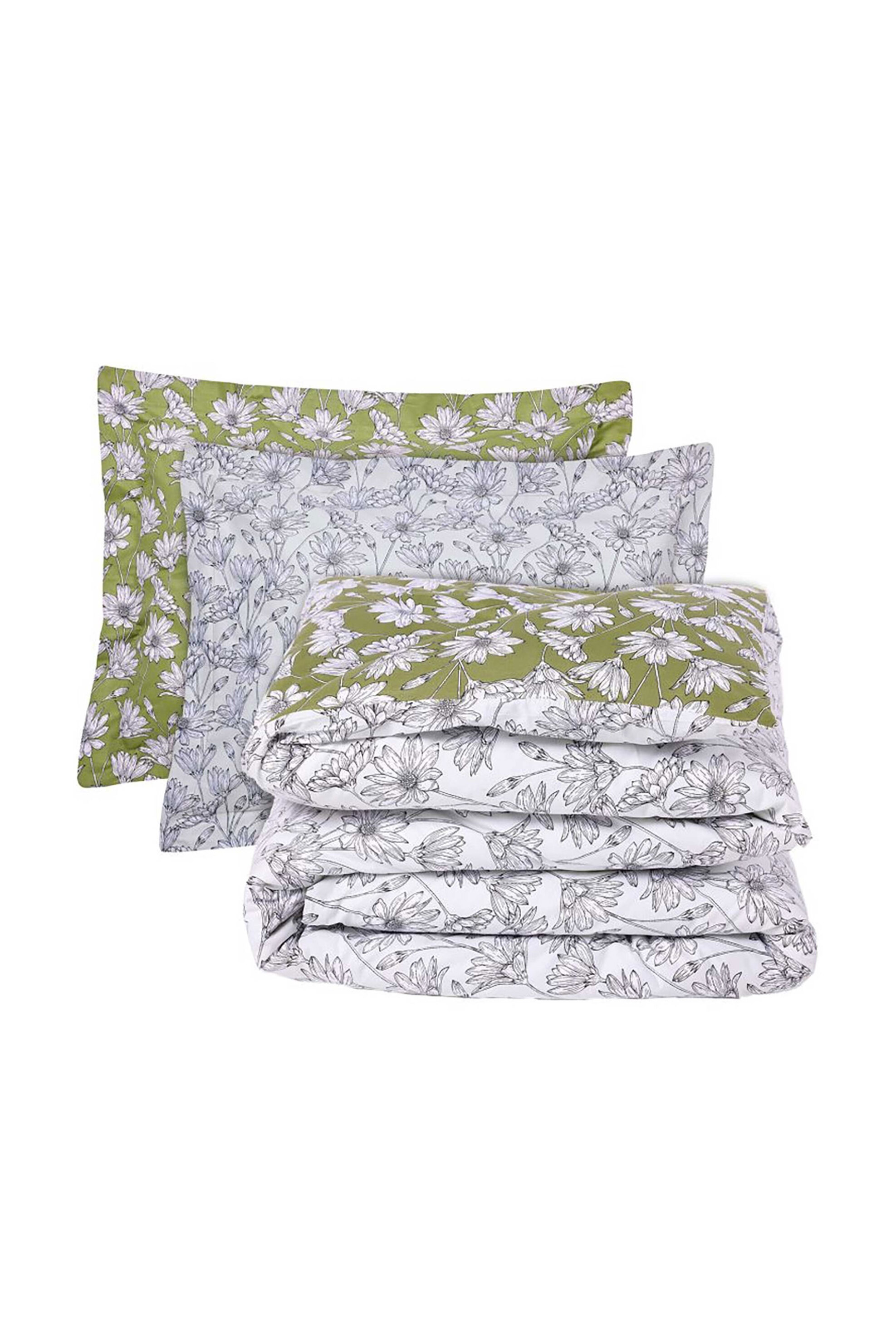 Das Home σετ σεντόνια υπέρδιπλα με μαξιλαροθήκες "9670 Happy" (4 τεμάχια) - 502108209670 Πράσινο φωτογραφία