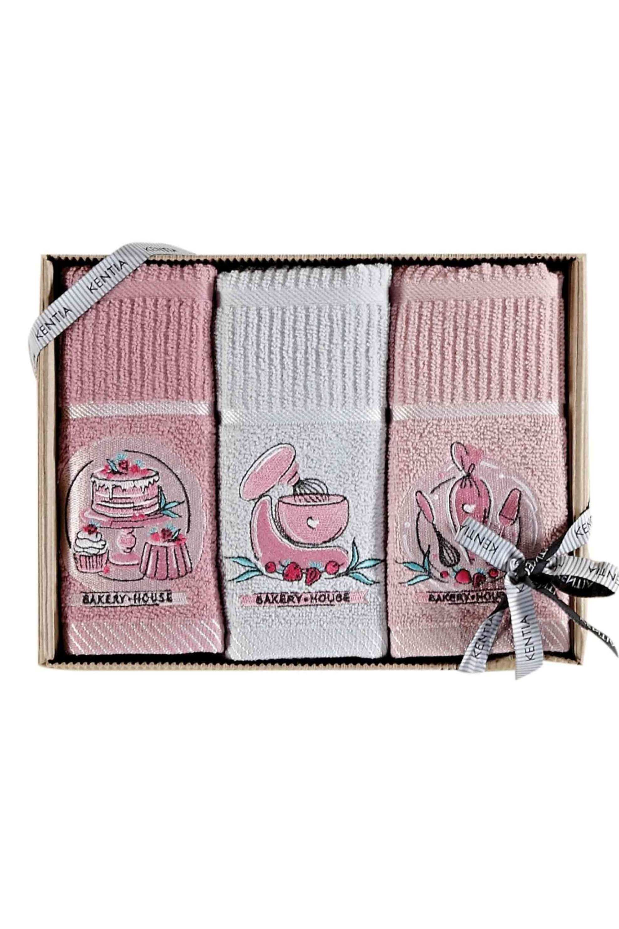 Kentia σετ πετσέτες κουζίνας με κεντημένα σχέδια και lettering "Regalo 233" 40 x 70 cm - 000071991