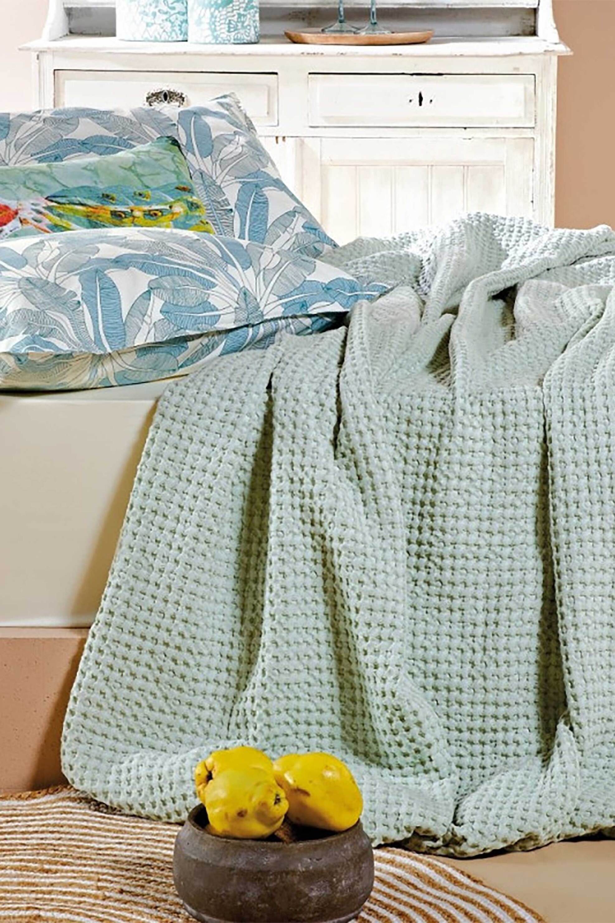 KENTIA Kentia κουβέρτα μονή μονόχρωμη με waffle effect "Illusion 10" 170 x 250 cm - 000071316