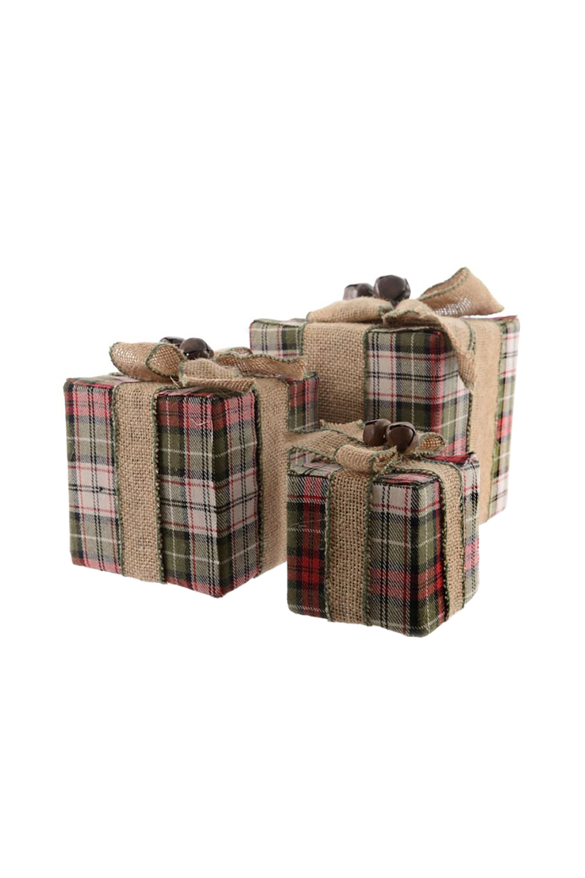 KAEMINGK Kaemingk σετ χριστουγεννιάτικα διακοσμητικά χώρου σε σχήμα δώρο (3 τεμάχια) 15 x 15 x 15 cm /18 x 18 x18 cm /12 x12 x12 cm - 611079