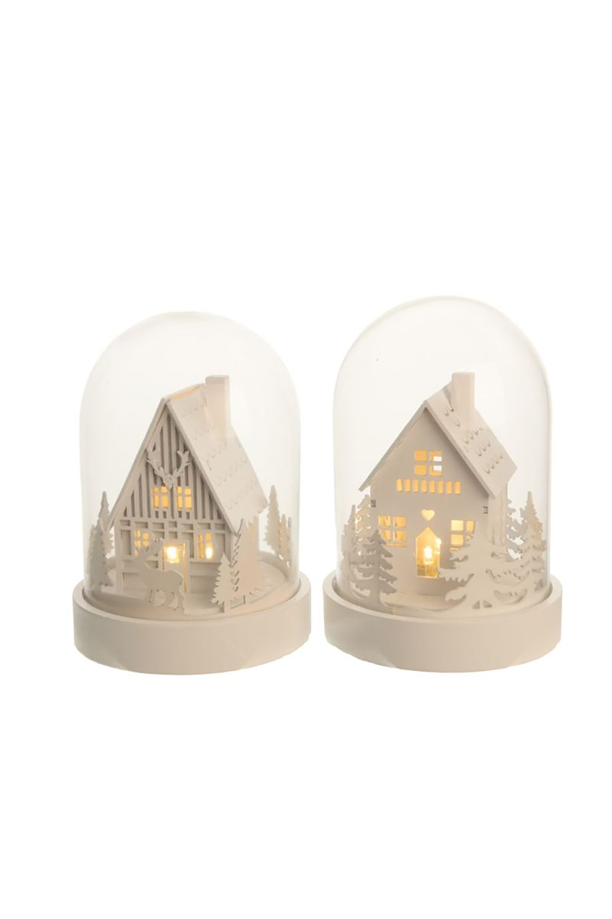 KAEMINGK Kaemingk χριστουγεννιάτικο ξύλινο σπιτάκι με led φως 18 cm - 480844