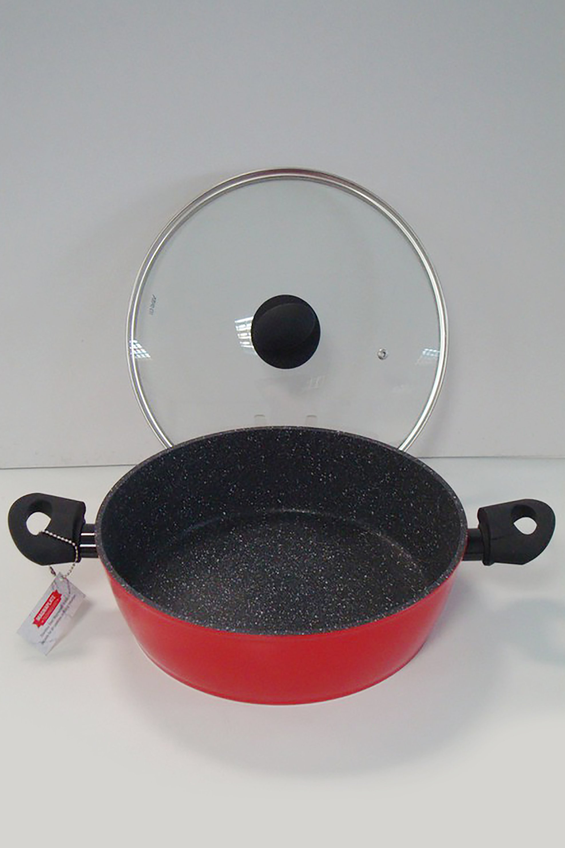COOK SHOP Cook-Shop πλακερό αντικολλητικό κόκκινο "Marblestone" 30 cm - 30003964