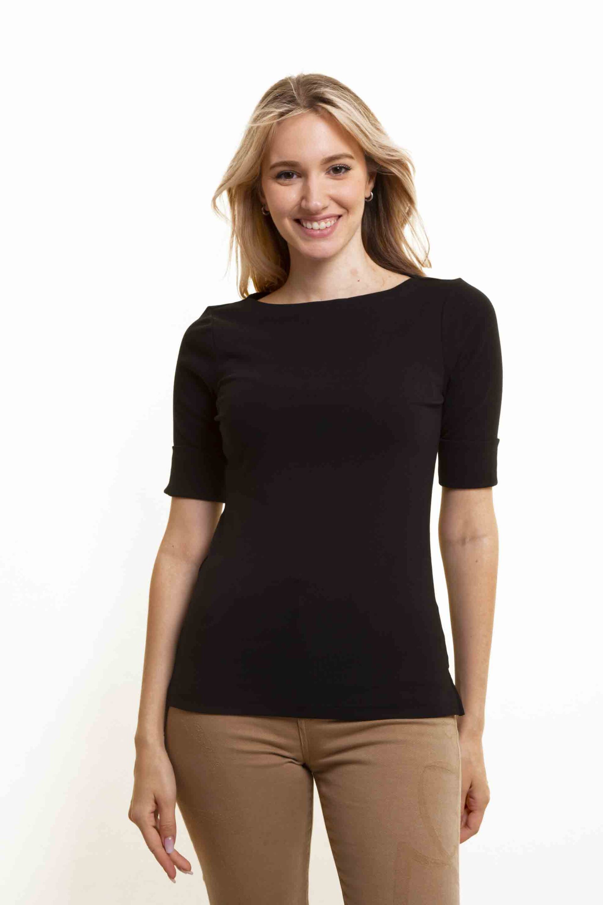 Lauren Ralph Lauren γυναικεία μπλούζα κοντομάνικη μονόχρωμη - 200654963001 Μαύρο φωτογραφία